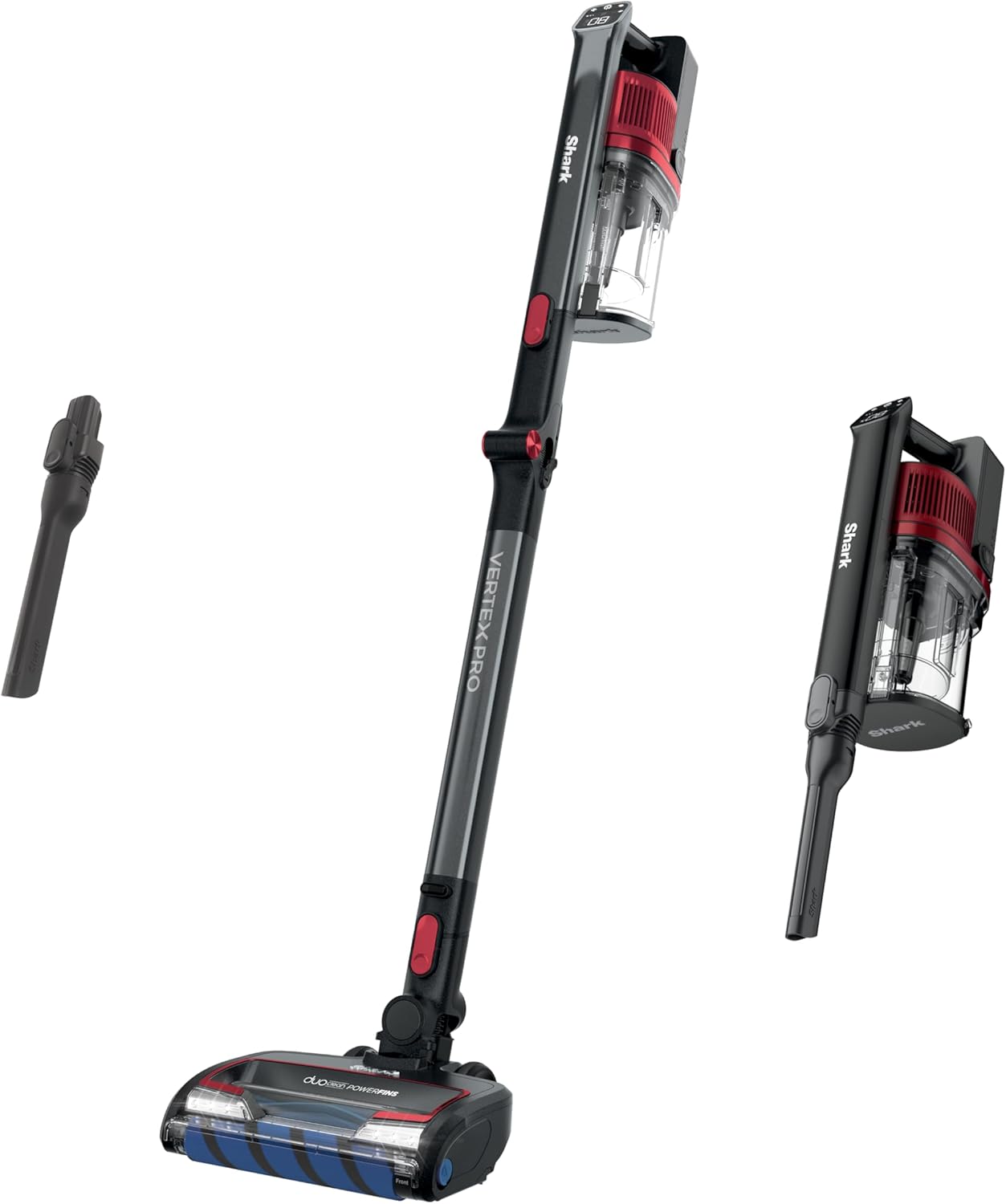 Shark Cordless Vertex Pro Lightweight Cordless Stick Vacuum with DuoClean PowerFins, HEPA Fitler, Anti-Allergen Complete Seal, LED Headlights, For Carpets & Hardfloors, Red, IZ662H