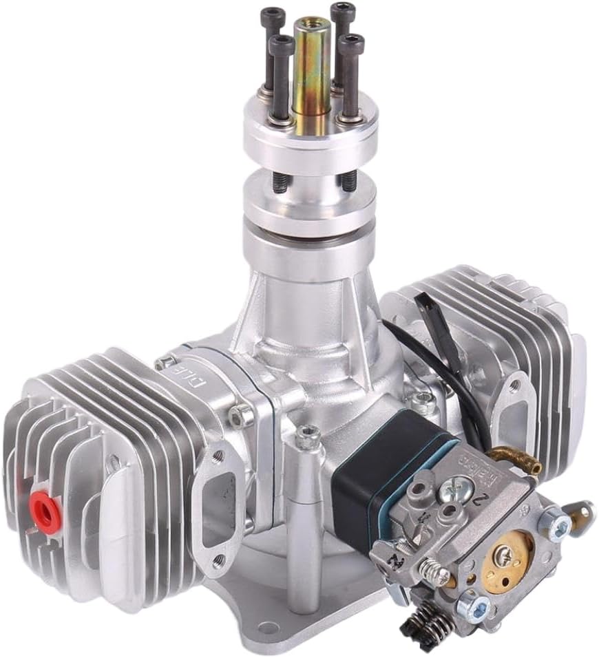 DLE 40CC Twin Cylinder Petrol Engine For RC Airplane Side Exhaust Cold Hand Start Natural Wind Compatible With RC Airplane Models Drone Models UAV Models DLE