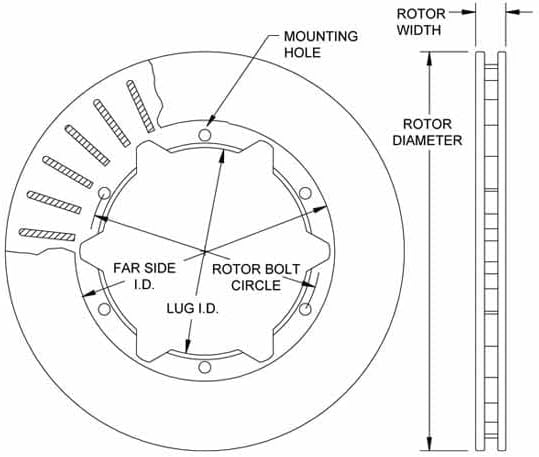 1605839 160-5839 Ultralite 30 Vane Vented Iron Rotor, 10.75 x .810 160-5839