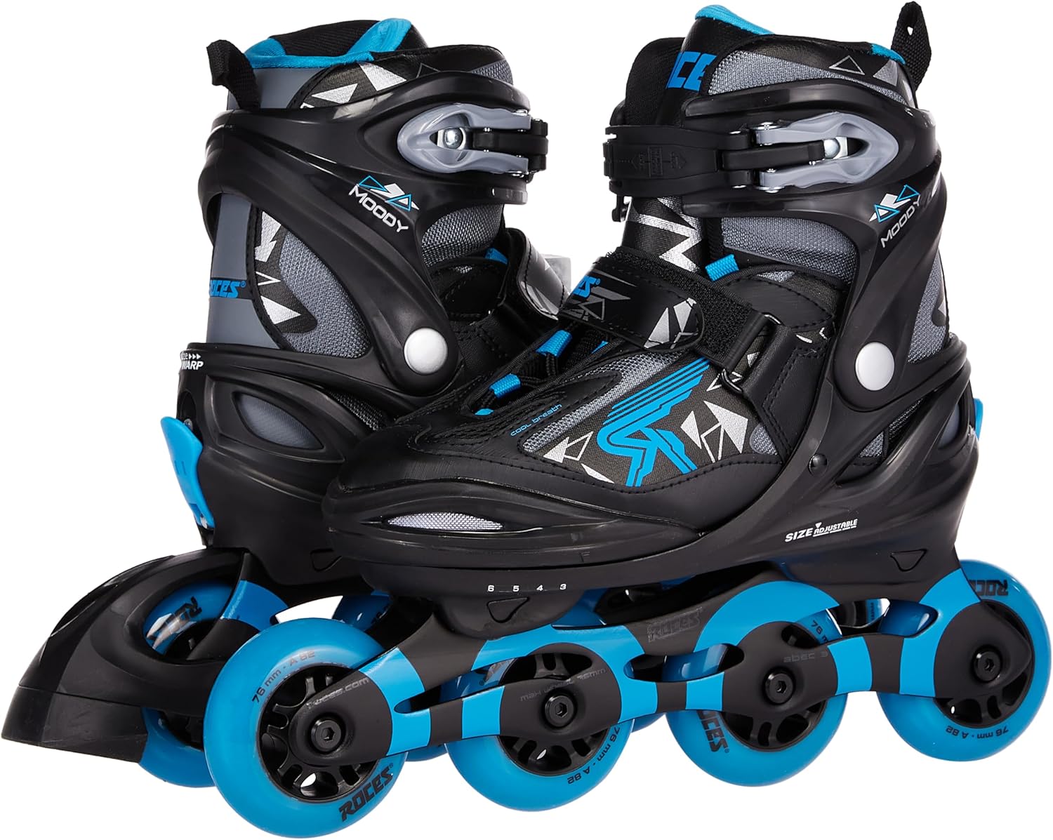 Roces Boys Moody Boy TIF Inline Skates - Black-Astro Blue, 36-40