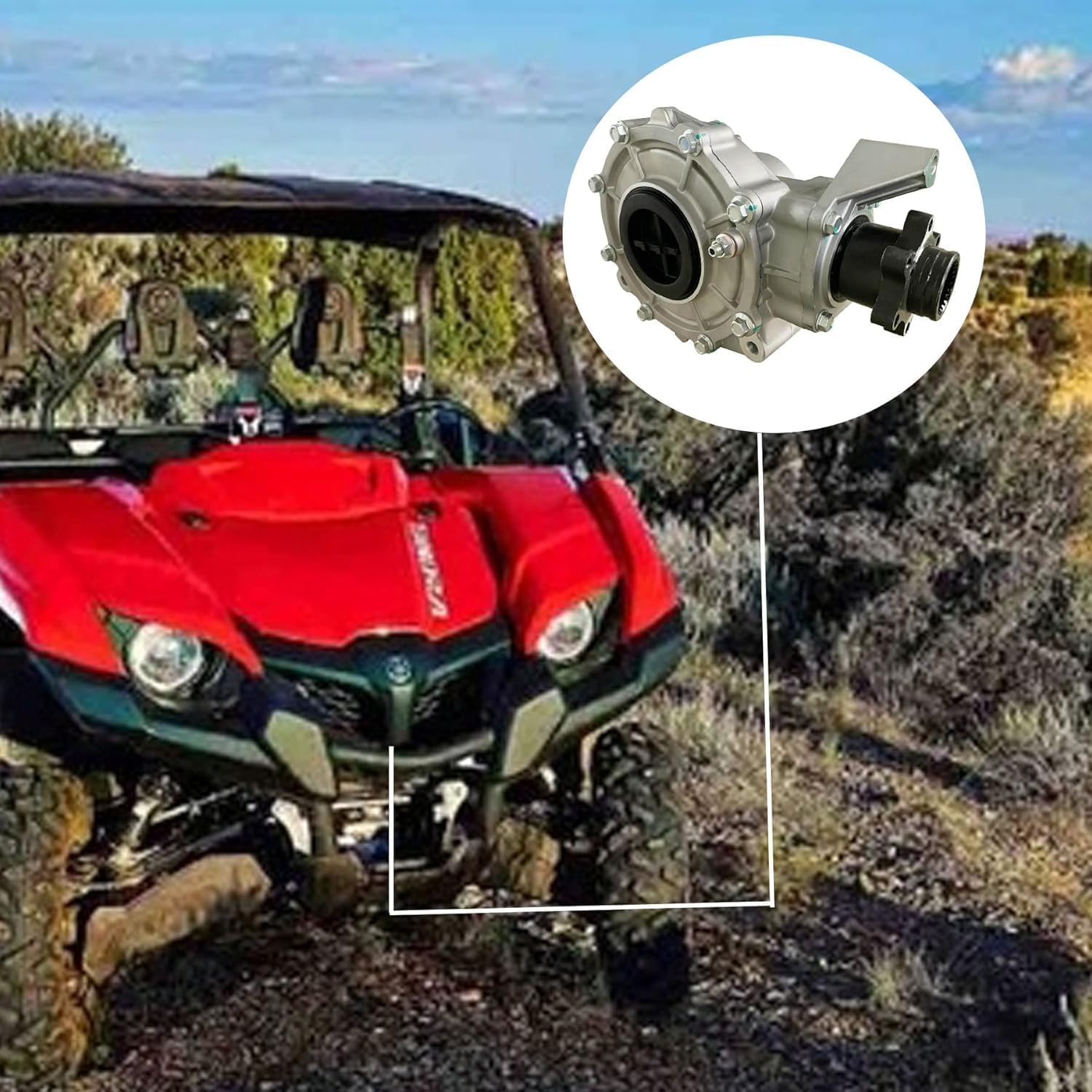 Differential Rear Gear Box Compatible with HiSUN UTV 700 500 MSU 700 500 YS700 INCLUDING MASSIMO, SUPERMACH, COLEMAN, BENNCHE,MENARDS YARDSPORT