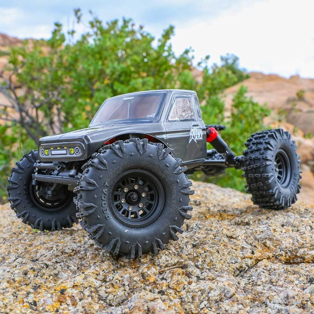 Redcat Racing Ascent-18 APEX, 1/18 Scale Brushless Electric Rock Crawler, Carbon Fiber, 4WD RC Car for Adults with 2.4GHz Radio System (Gray)