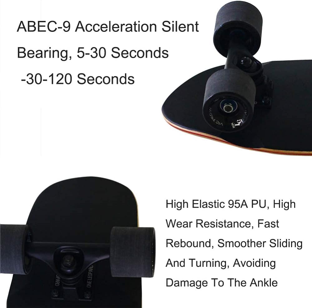 27 Inch Mini Cruiser Skateboard PU Wheels | Complete Retro Skateboards for Kids Boys Girls Youths and Beginners as A Gift Complete Maple Deck Cruiser Skateboard