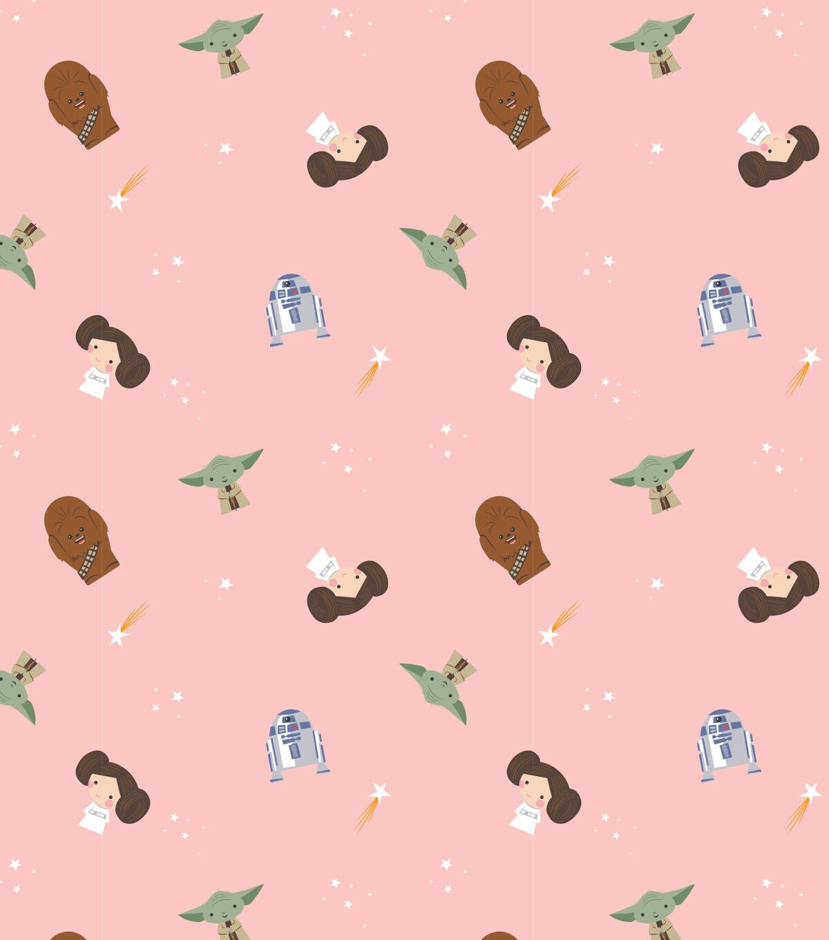 Star Wars Cotton Fabric Rebel Dreams Pink