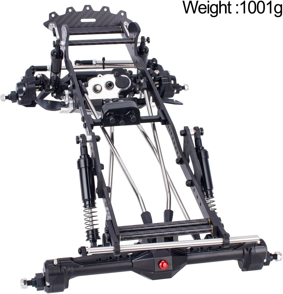 1/10 Performance Carbon LCG Chassis Kit with Gearbox & Shock Absorbers for RC Crawler SCX10 & Capra Upgrade Parts (Full Chassis Kit)