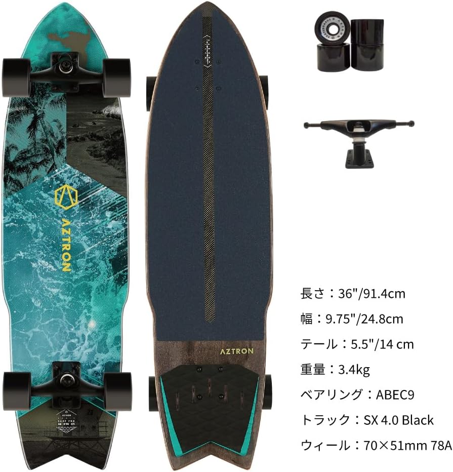 AZTRON Surf Skateboard Ocean 36