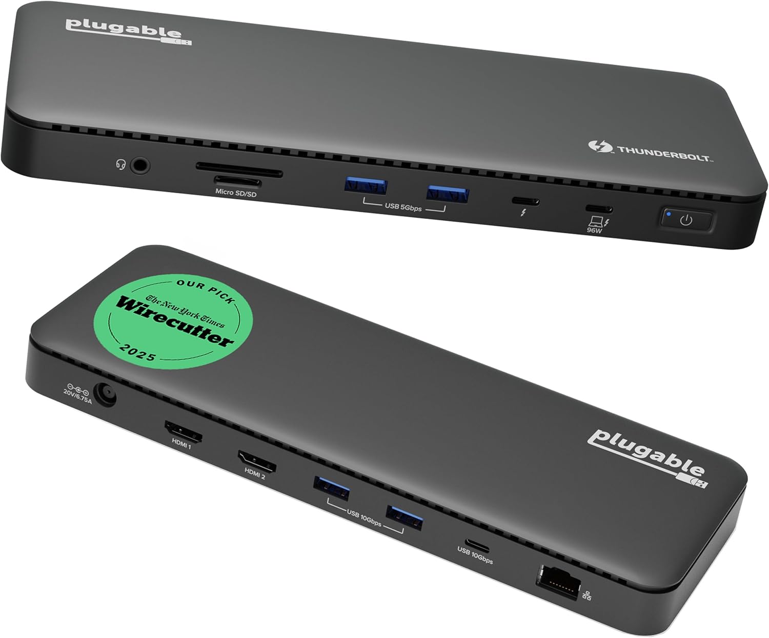 Plugable Thunderbolt 4 Dock with 100W Charging, Thunderbolt Certified, Laptop Docking Station Dual Monitor Single 8K or Dual 4K HDMI for Windows and Mac, 4X USB, Gigabit Ethernet (TBT4-UD5)