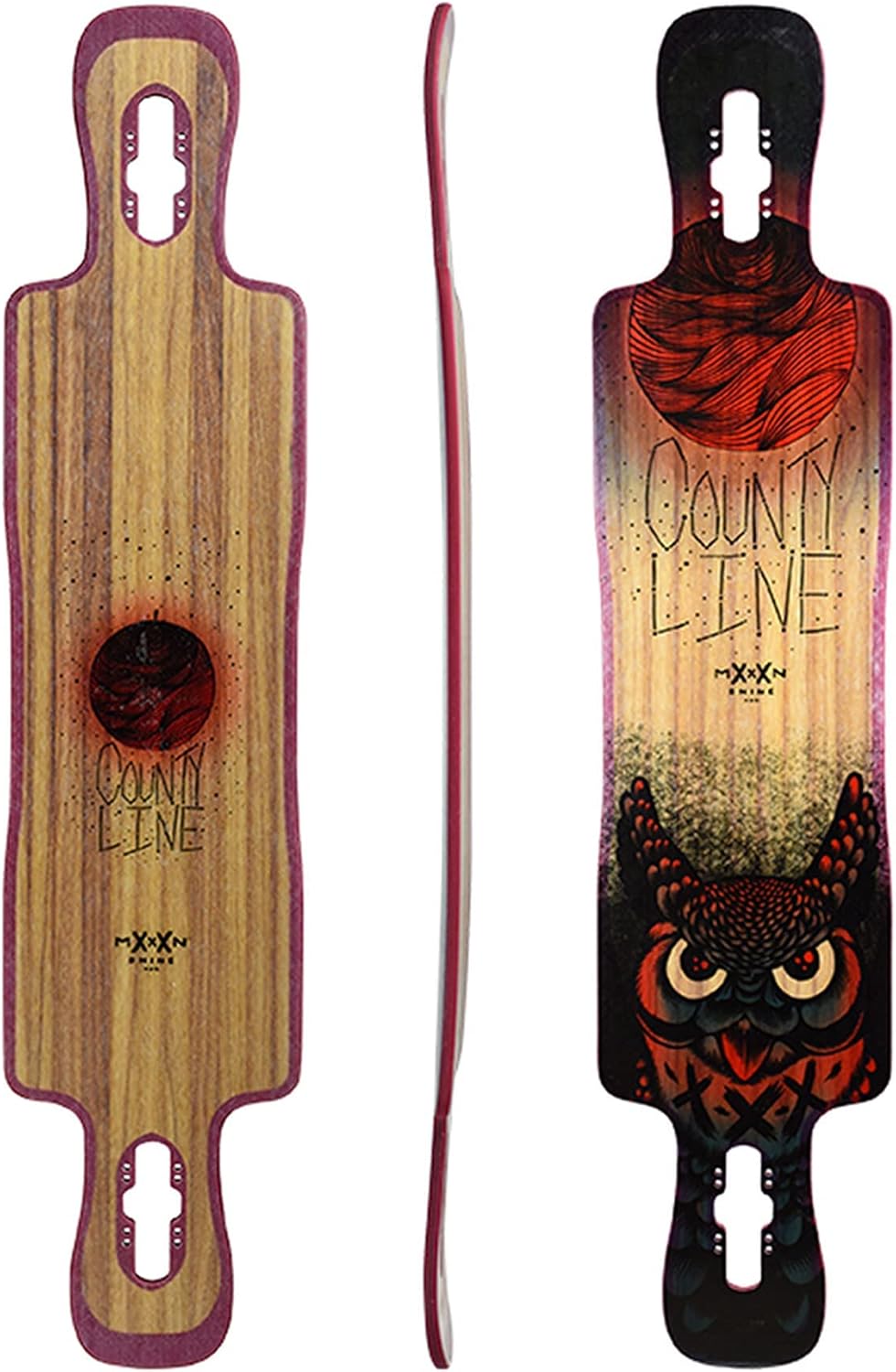 Longboard Skateboard, Freestyle Cruiser, Waterproof and Wood Construction, Cruise Skateboard and Longboard Decks, Lightweight Build (County Line Soft Deck Only)