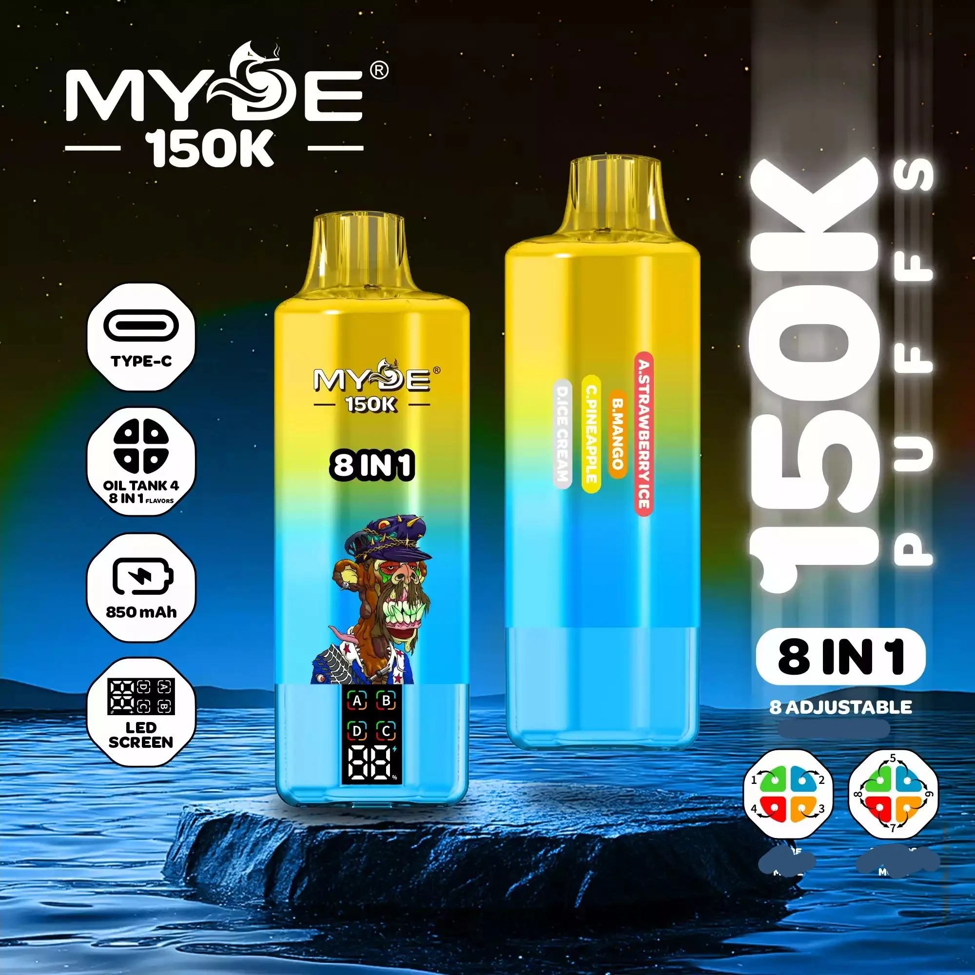 MYDE 150K 8 in 1 (10pcs) - MYEU VAPES