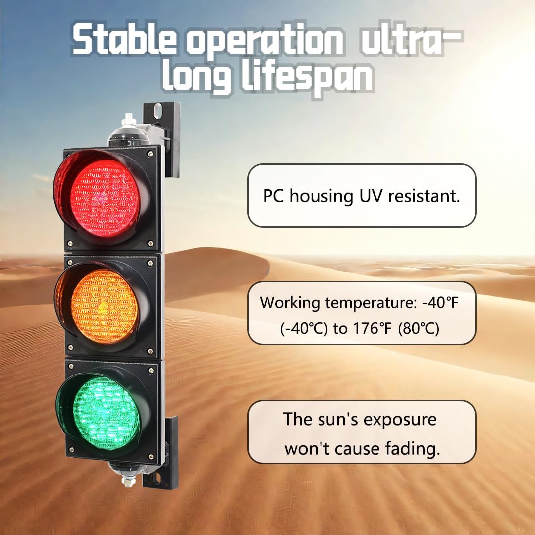 100-3 4inch 100mm Traffic Stop/Go Light/Button Control/AC 85-265V Lamp LED, PC Casing Water Resistant IP65