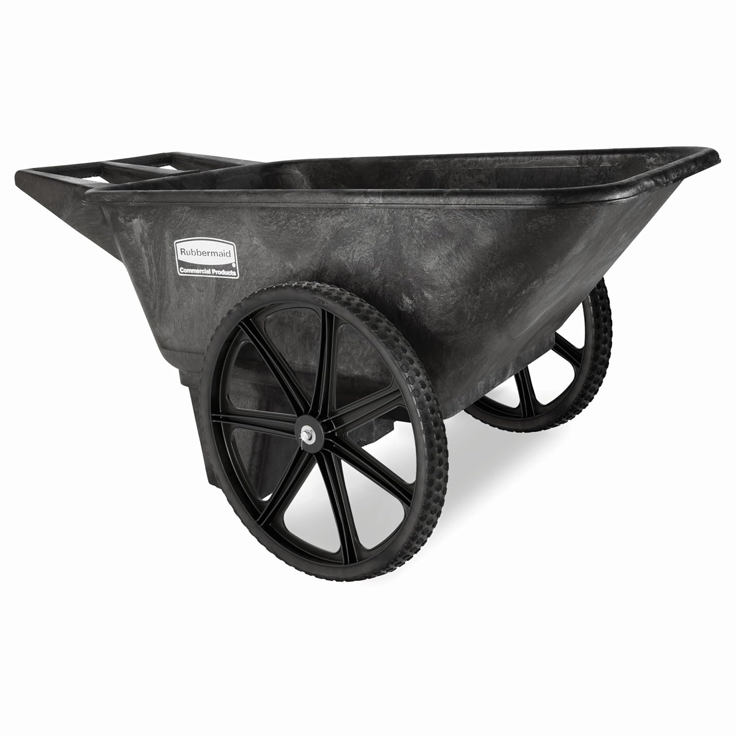 Rubbermaid Commercial Products 8.75 Cubic Foot, All-Weather, Big-Wheel Cart/Yard Cart/Lawn Cart/Wheelbarrow, Yardwork/Landscaping/DIY Projects, Durable/Weather Resistant, Black