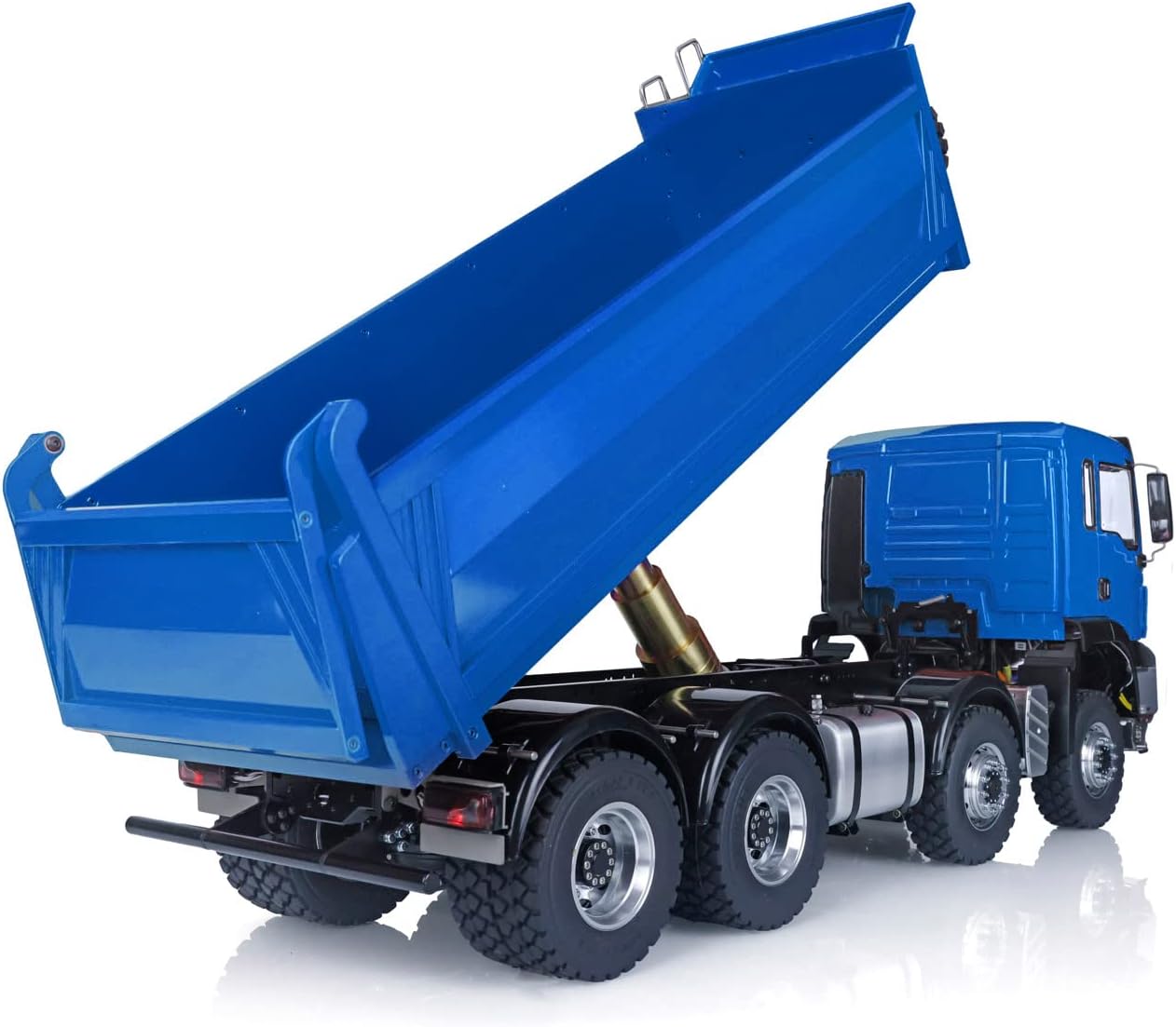 LESU 8x8 1/14 RC Hydraulic Lifting Dumper Truck Model Radio Control Painted Car Lock Differential 2-Speed High Torque Transmission LED Light Sound System