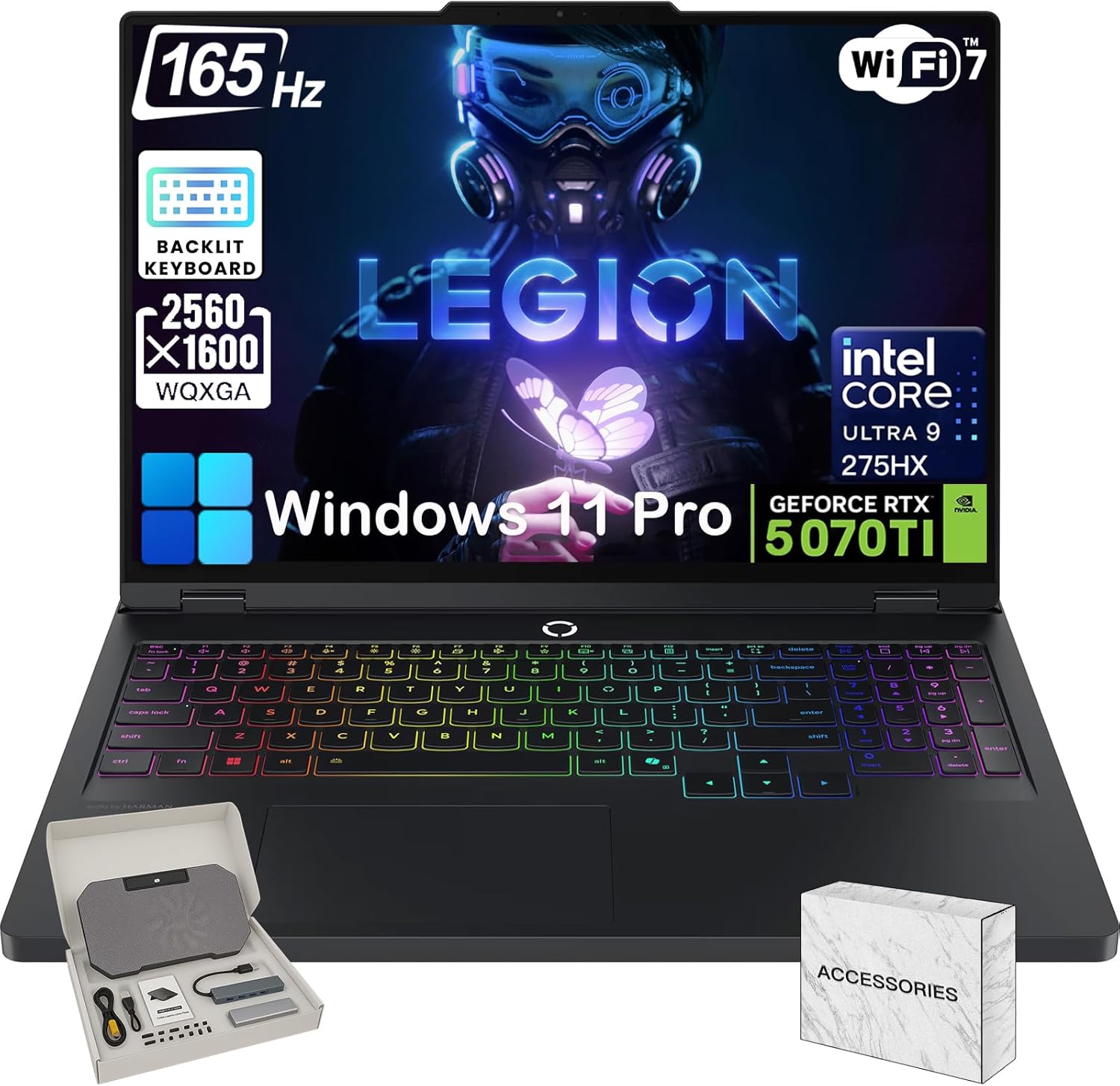 Lenovo Legion Pro 5i Gen 10 Gaming Laptop - Intel 24 Core Ultra 9 275HX, GeForce RTX 5070 Ti, 64GB RAM, 4TB SSD, 16.0