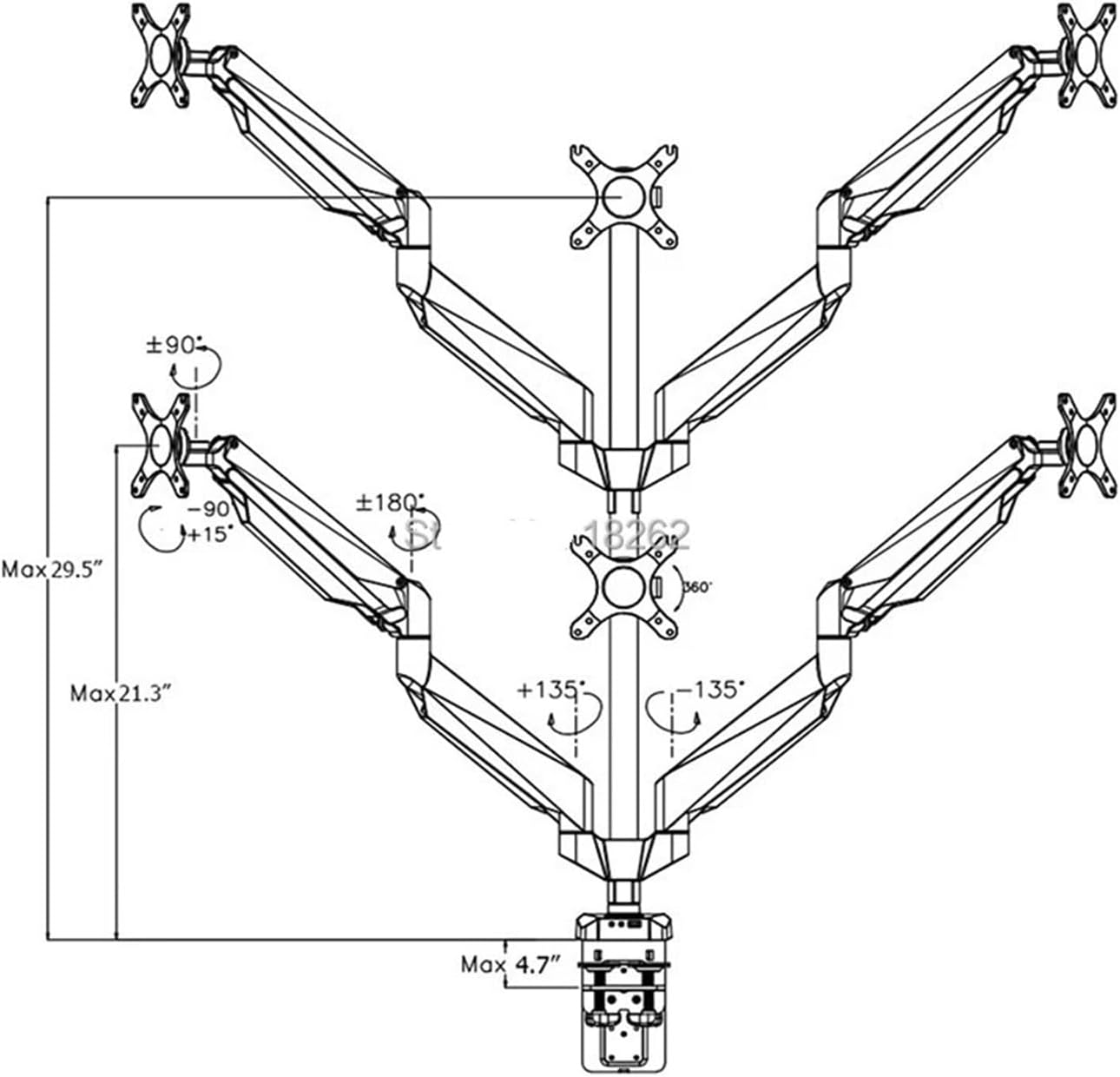 Full Motion Desktop Clamp 10