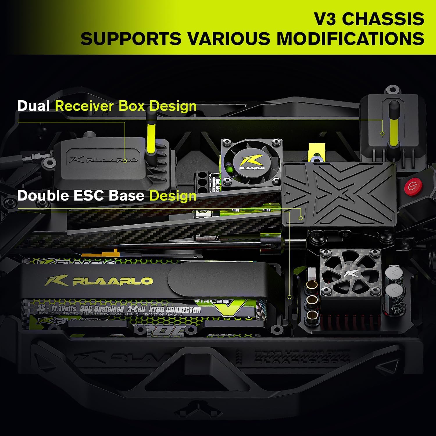 CROBOLL RLAARLO 1/10 Brushless Carbon Fiber RC Drift Cars for Adults with Gyro, Max 50 mph Fast RC Rally Car, 2.4Ghz All Terrain Remote Control Car 4x4 Hobby RTR RC Truck with 3S Battery