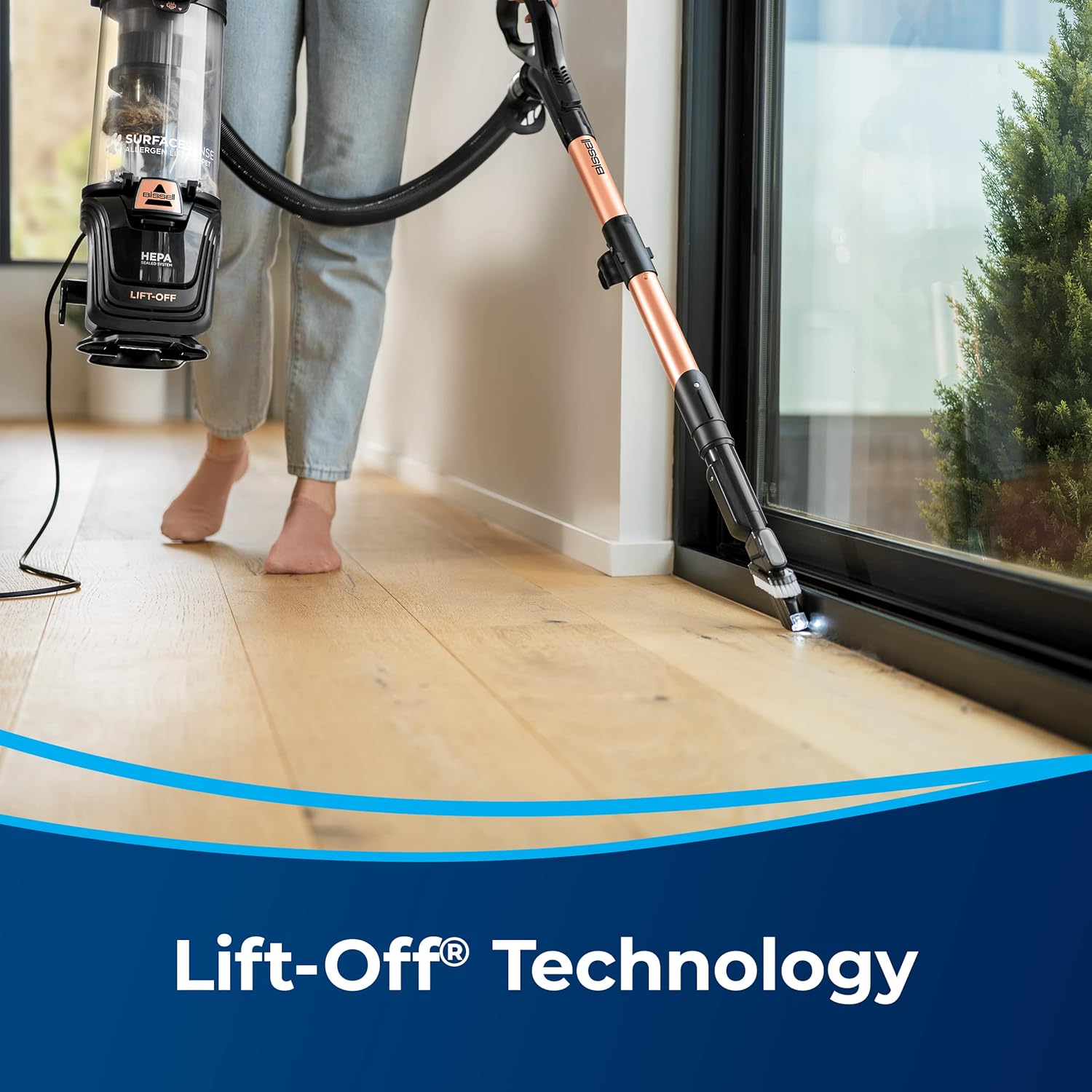 Bissell SurfaceSense Allergen Lift-Off Pet Upright Vacuum, with Tangle-Free Multi-Surface Brush Roll, LED Headlights, & Lift-Off Technology