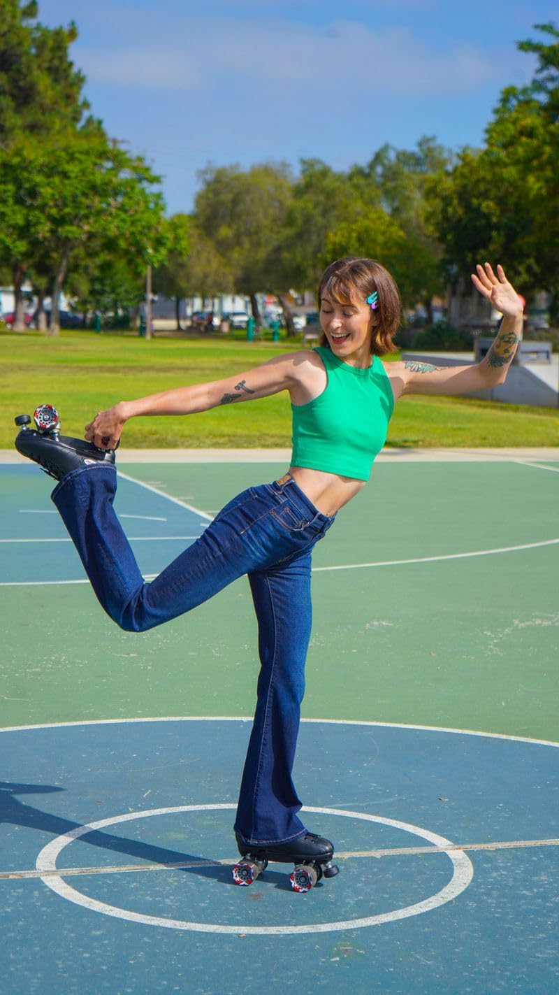 Riedell R3 Roller Skates for Men and Women - Ultra-Durable Indoor Quad Skate with Sonar Cayman Wheels, Nylon Plate, and Precision Fit, Roller Skates