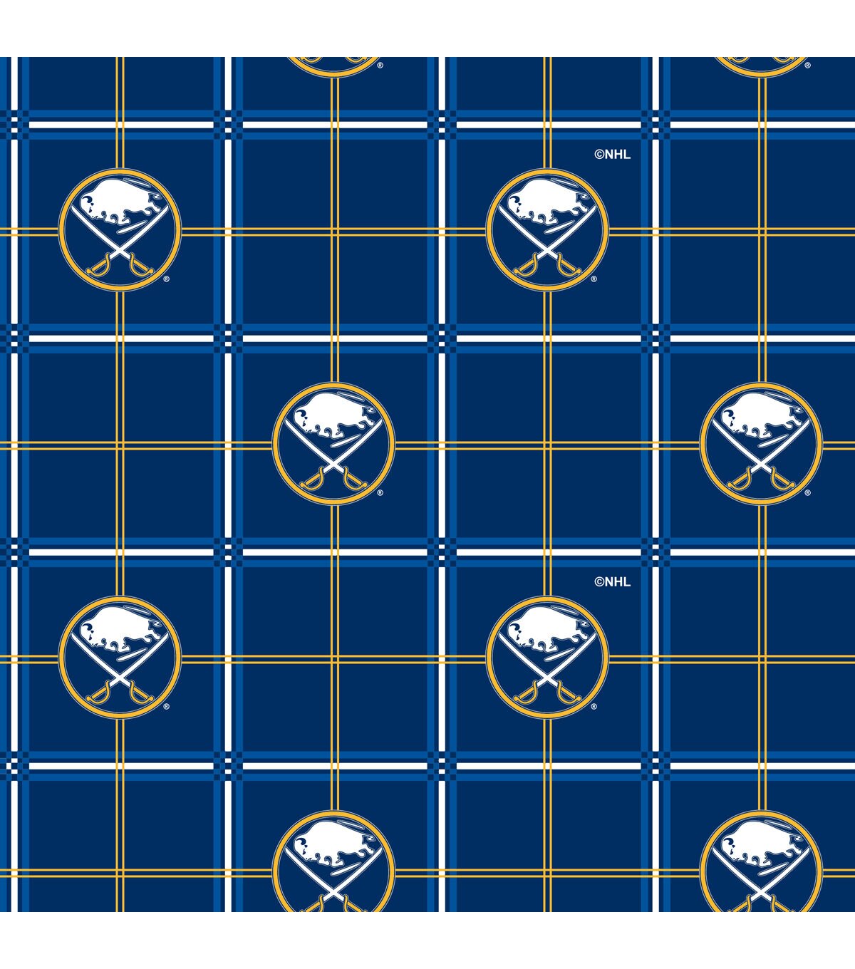 Buffalo Sabres Flannel Fabric Box Plaid