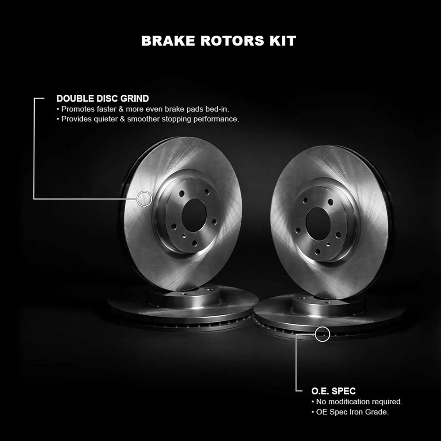 R1 Concepts Front and Rear Brake Rotors For 2016-2020 Lexus GS, 2015-2022 Lexus RC F| Slotted Disc Brake Rotors| Brakes and Rotors Brakes and Rotors