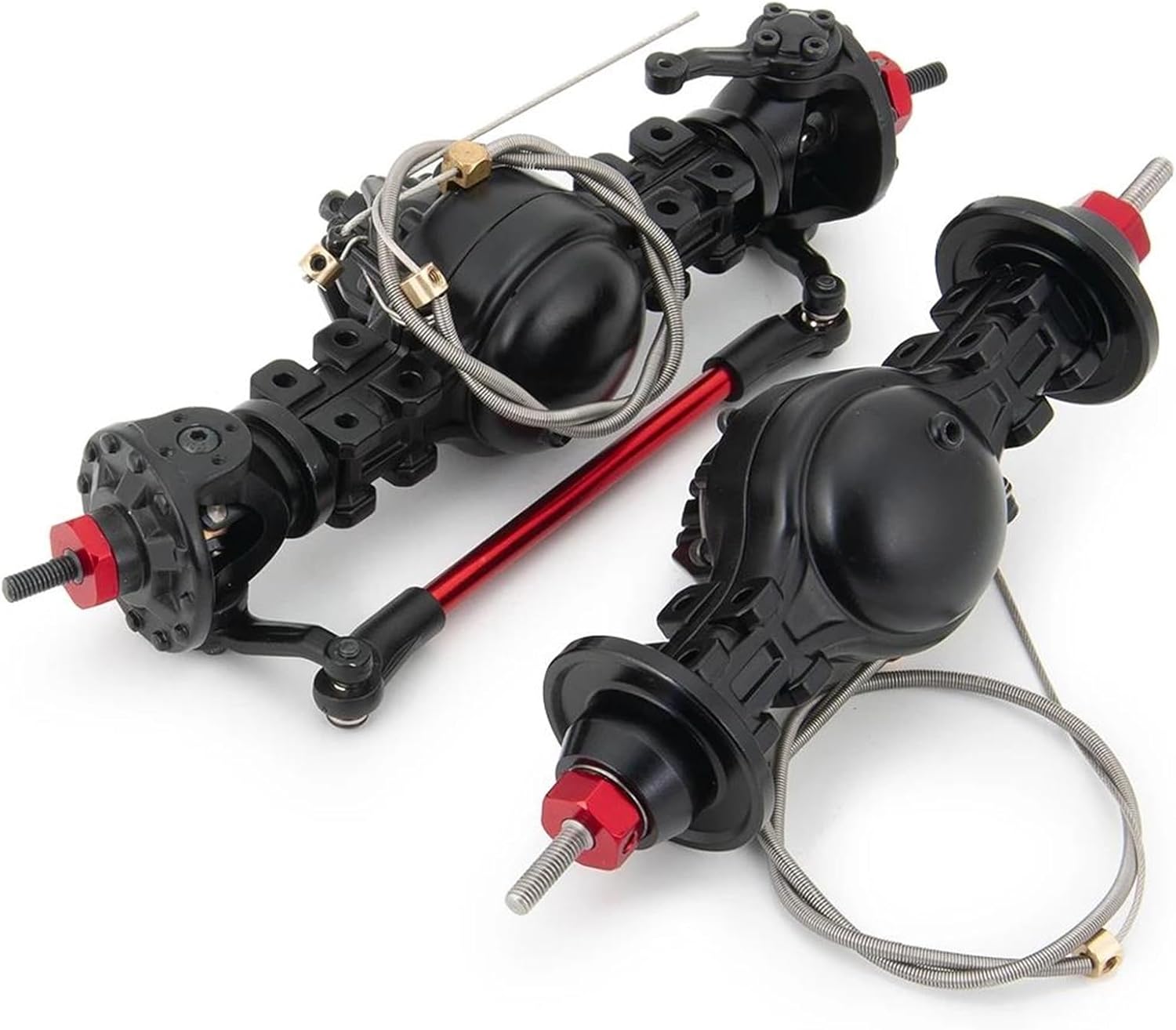 RC Vehicle Axles Compatible with Tamiya 1/14 RC Trailer Tractor Tow Drag Truck Upgrade Accessories Part CNC Metal Alloy Front/Rear Axle Differential(1Set)