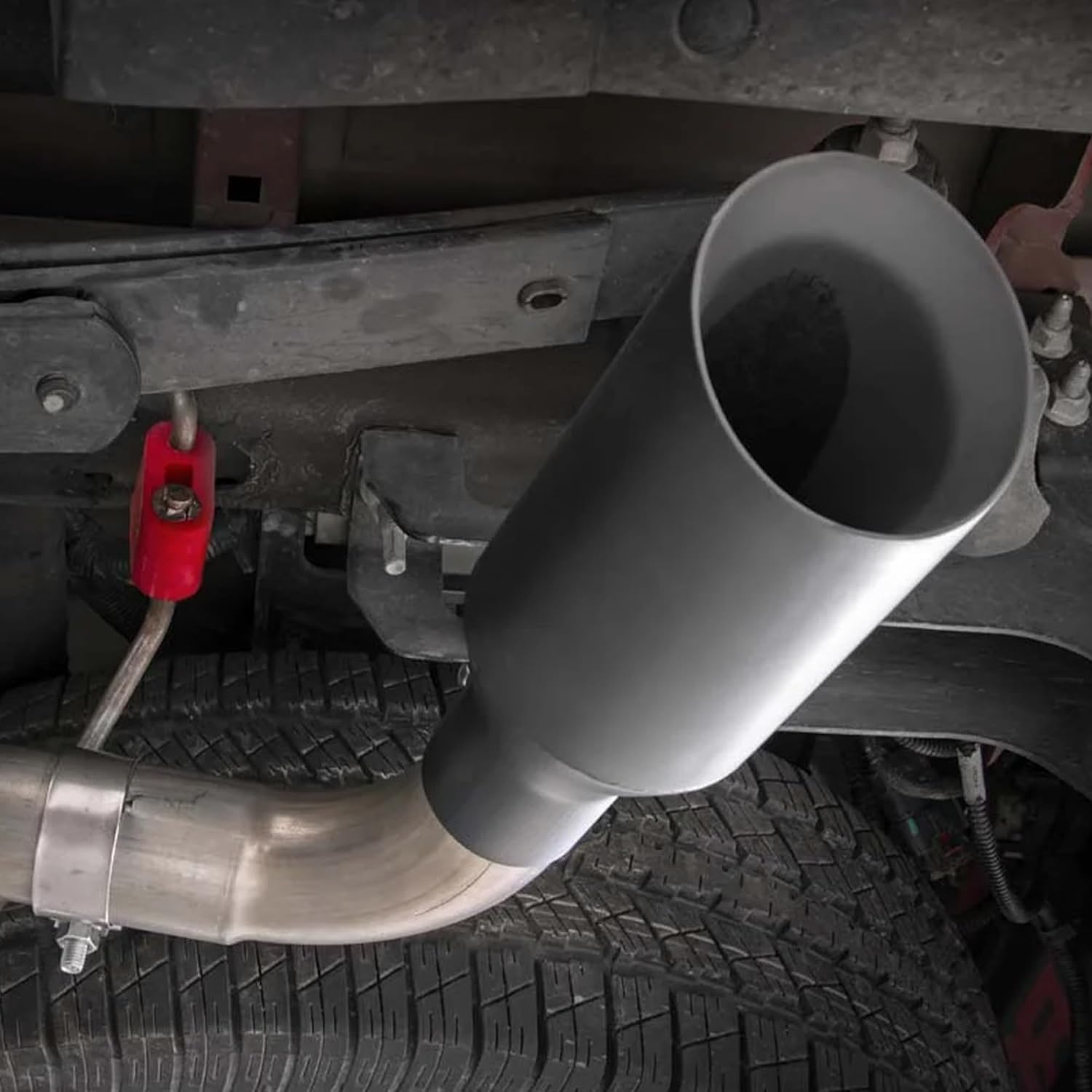 Rough Country Dual Cat-Back Exhaust Exhaust with Black Tips for Chevy Silverado & GMC Sierra 1500 (2014-2018) 5.3L Engine - Performance Tuned Growl