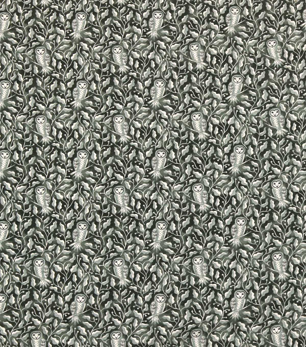 Green Owls & Leaves Super Snuggle Flannel Fabric