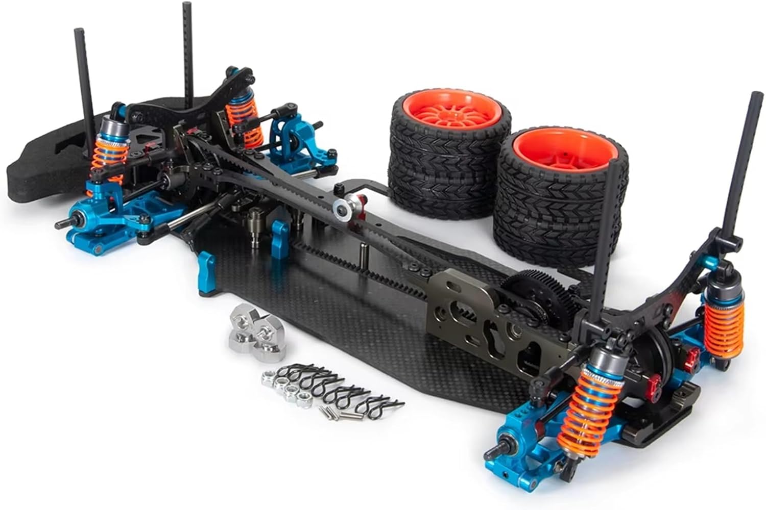 RC Car Accessories Compatible with Kyosho RC Car for Model DIY Parts Metal 338 * 158mm Frame for Chassis Kit Wheel Rims Assembled Set