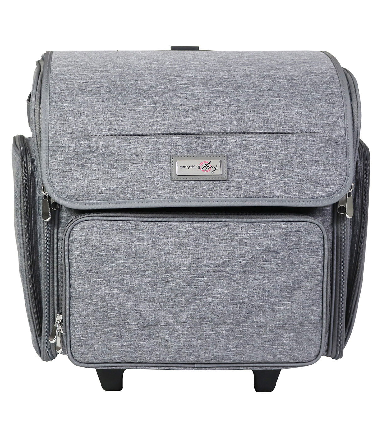 Everything Mary 18.5 Gray Collapsible Rolling Scrapbook Case