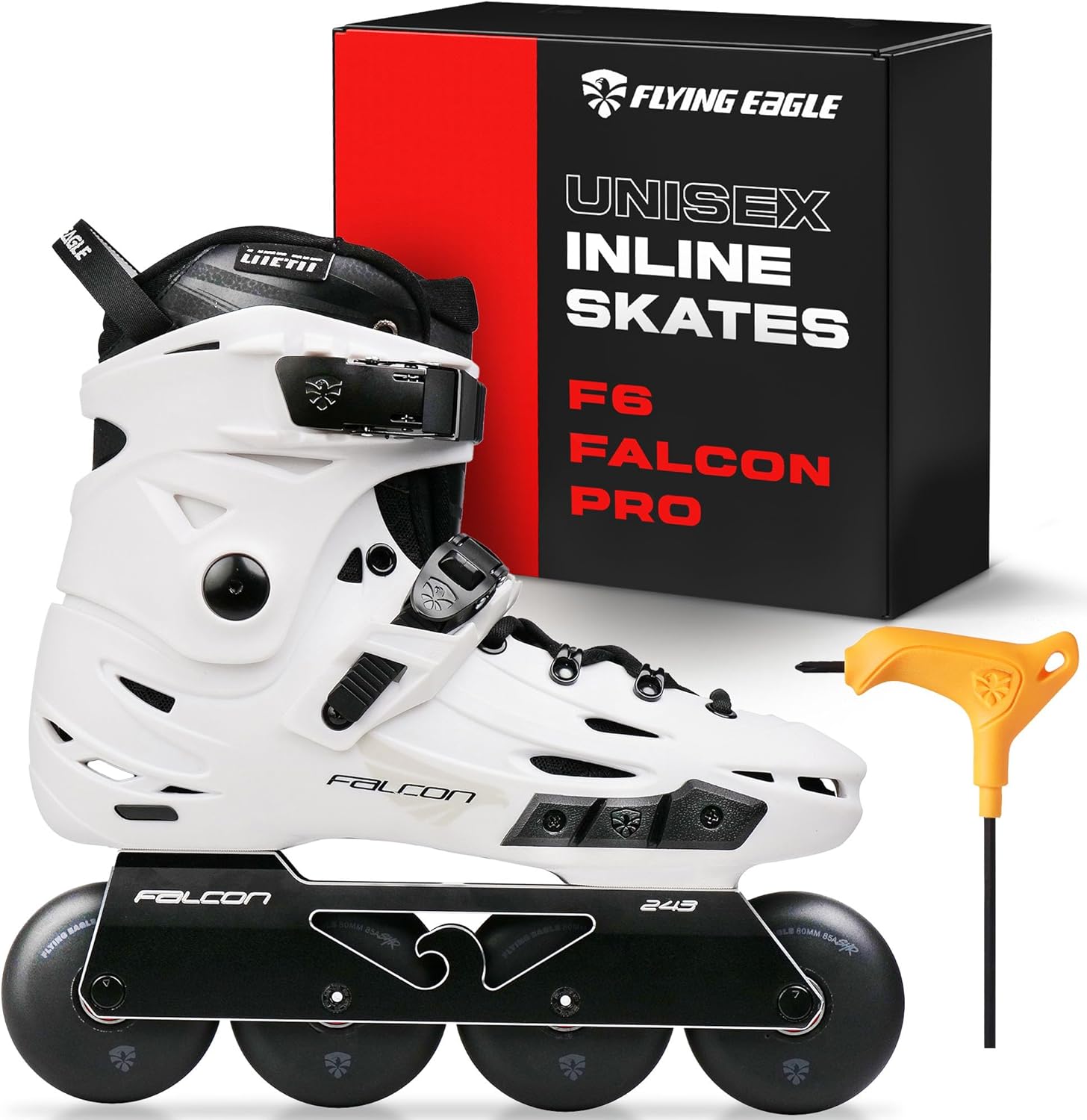 Flying Eagle F6 Falcon Pro Freeskates - Adult Inline Skates Urban, Inline Roller Skates Women, Skating Shoes, Adult Speed Skate for Skater Women - 11 Size Options