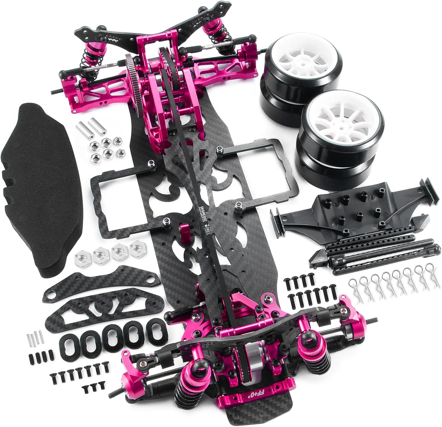 1/10 Alloy & Carbon AWD 4WD Drift Racing Car Frame Body Kit for Sakura D4 RC Road Drift Car Upgrade Parts