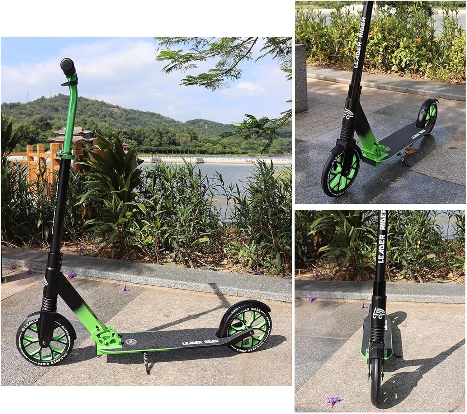 Kick Scooter for Teens & Adults,Scooters for Kids 6 Years And Up,3 Adjustable Height,Big Wheels,Lightweight, Anti-Slip Rubber Grips,Non-Slip Thickened Deck,Shock Absorber, Portable Kick Scoote