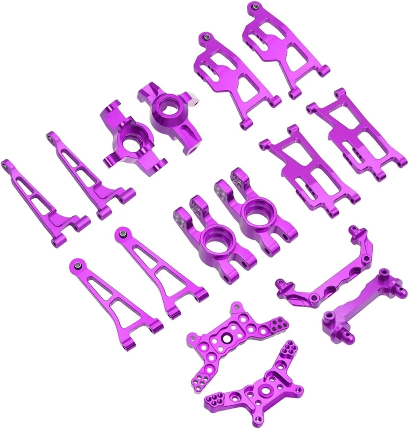 Compatible with Mjx 14210 14209 RC Car Upgrade Parts Steering Cup Upper Lower for Swing Arm Kit Shock Tower Bracket RC Car Part Accessories(Purple)