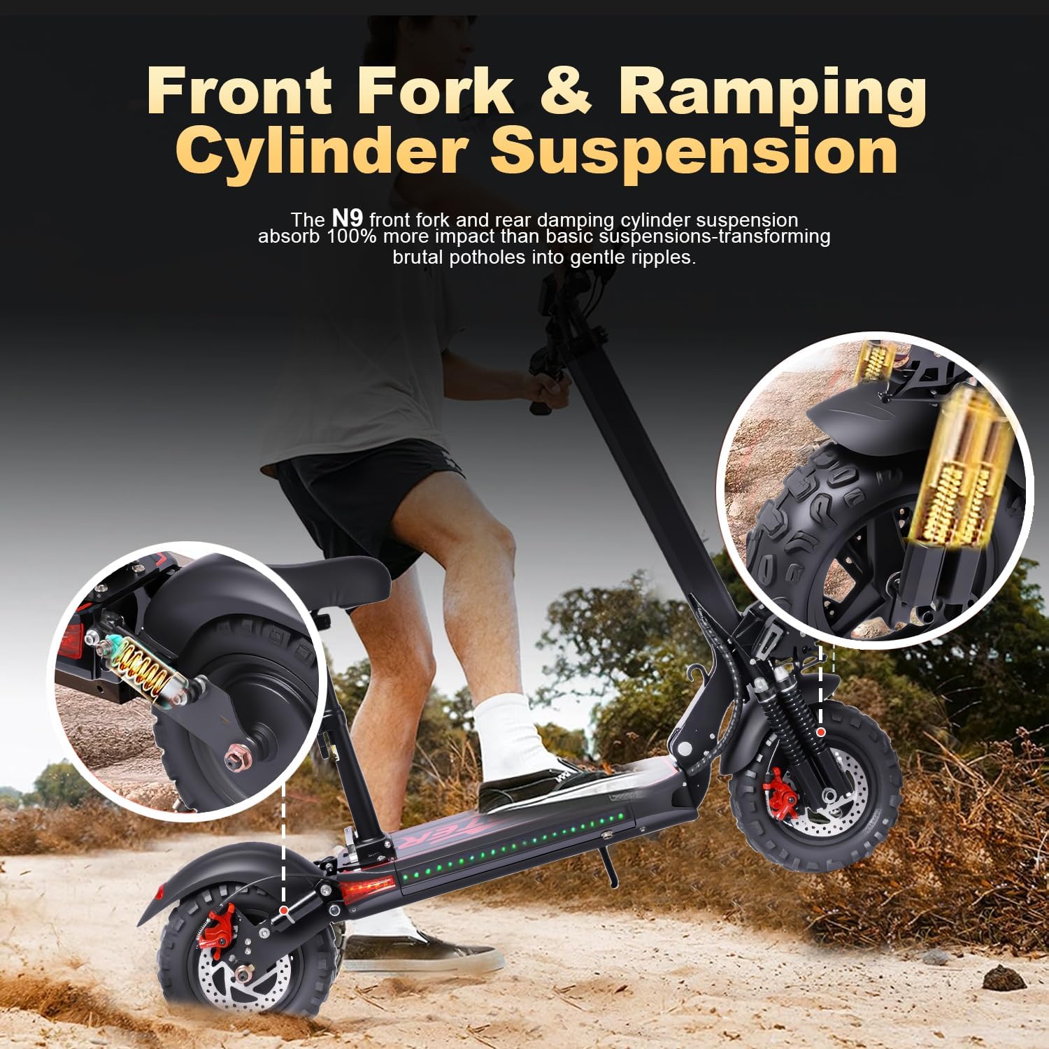 Electric Scooter for Adults, 32 Miles Long Range, 34 Mph Max Speed, 11