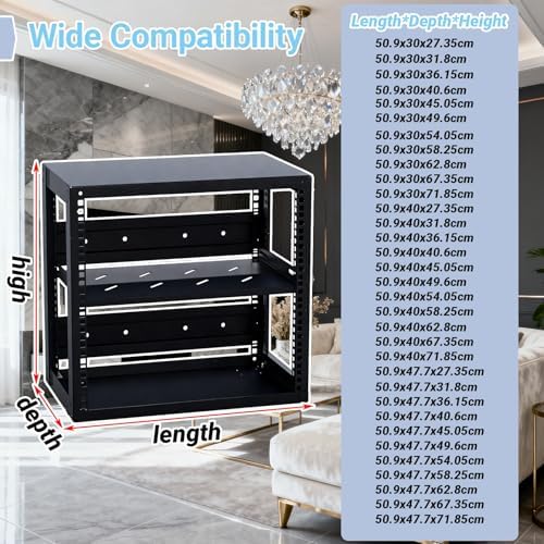 Wall-Mounted 2-Tier DVD Component Shelf - Floating AV Media Stand & Stereo Cabinet with Adjustable Shelves for Storage (50.9x47.7x36.15cm)