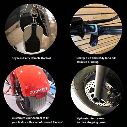 ZOOMERS Electric Motorcycle for Adults, 60V 20ah Lithium Battery, Oil PressureDisc, One seatDisplay, LED Mudguard, F/R Mudguard, Electric Scooter Dual Hydraulic Disc Brake Full Suspension