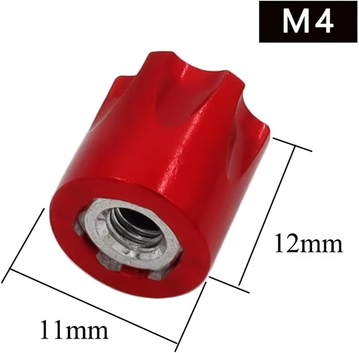 RC Cars Crawler Parts Compatible with TRX4 for TRX6 for Slash D90 D110 for SCX10 for HSP for Tamiya for Yokomo 1/10 RC Drift Aluminum Alloy M4 Nut Rim Caps(Red)
