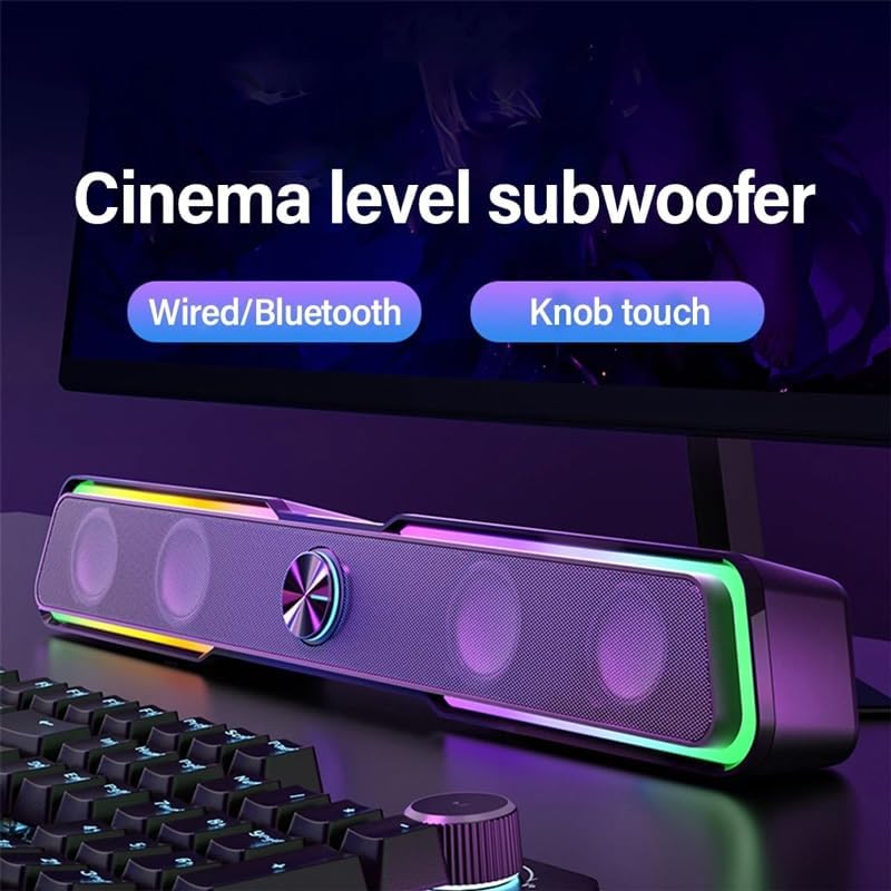 JSEIAJB LED Subwoofer Audio AUX Speaker Surround for PC Laptop Mobile Phone