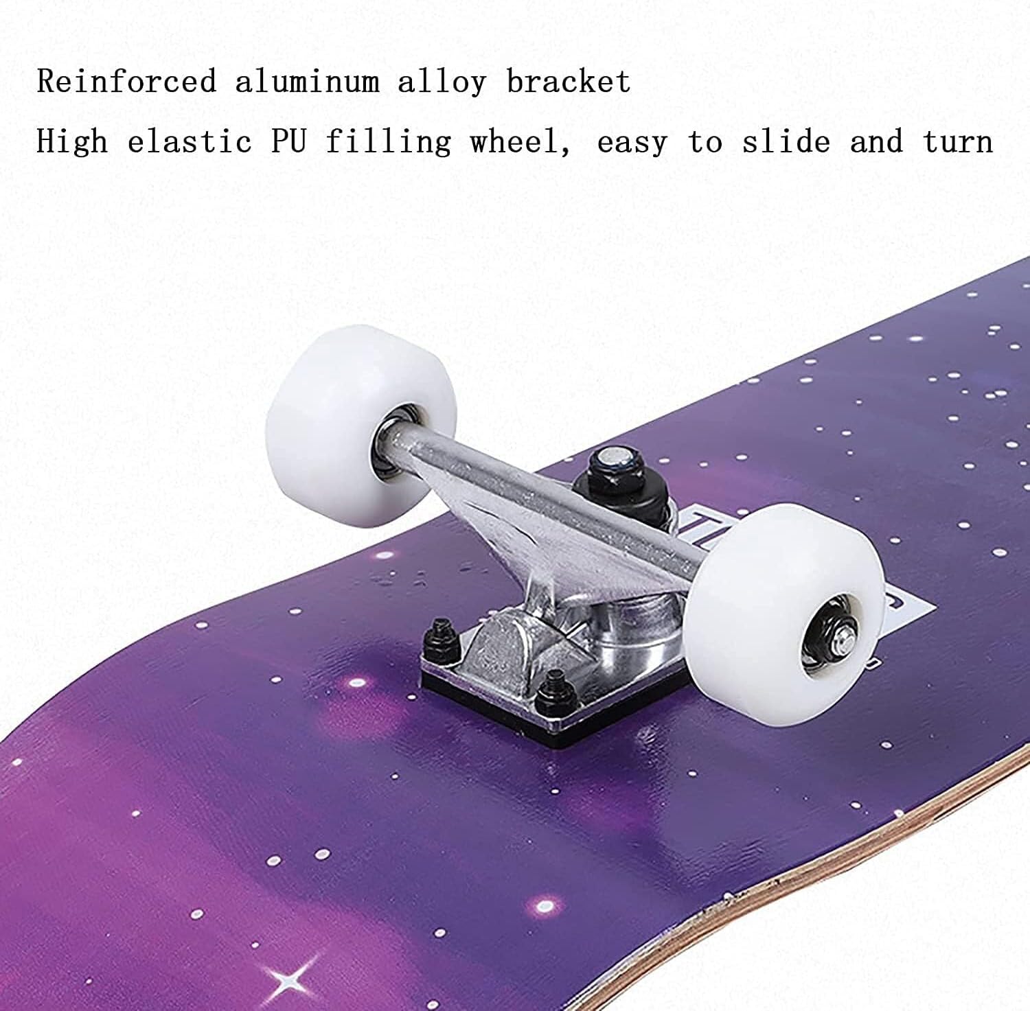 Four-Wheel Skateboard, 7-Layer Maple Deck, Beginner Professional Standard Double kickboard