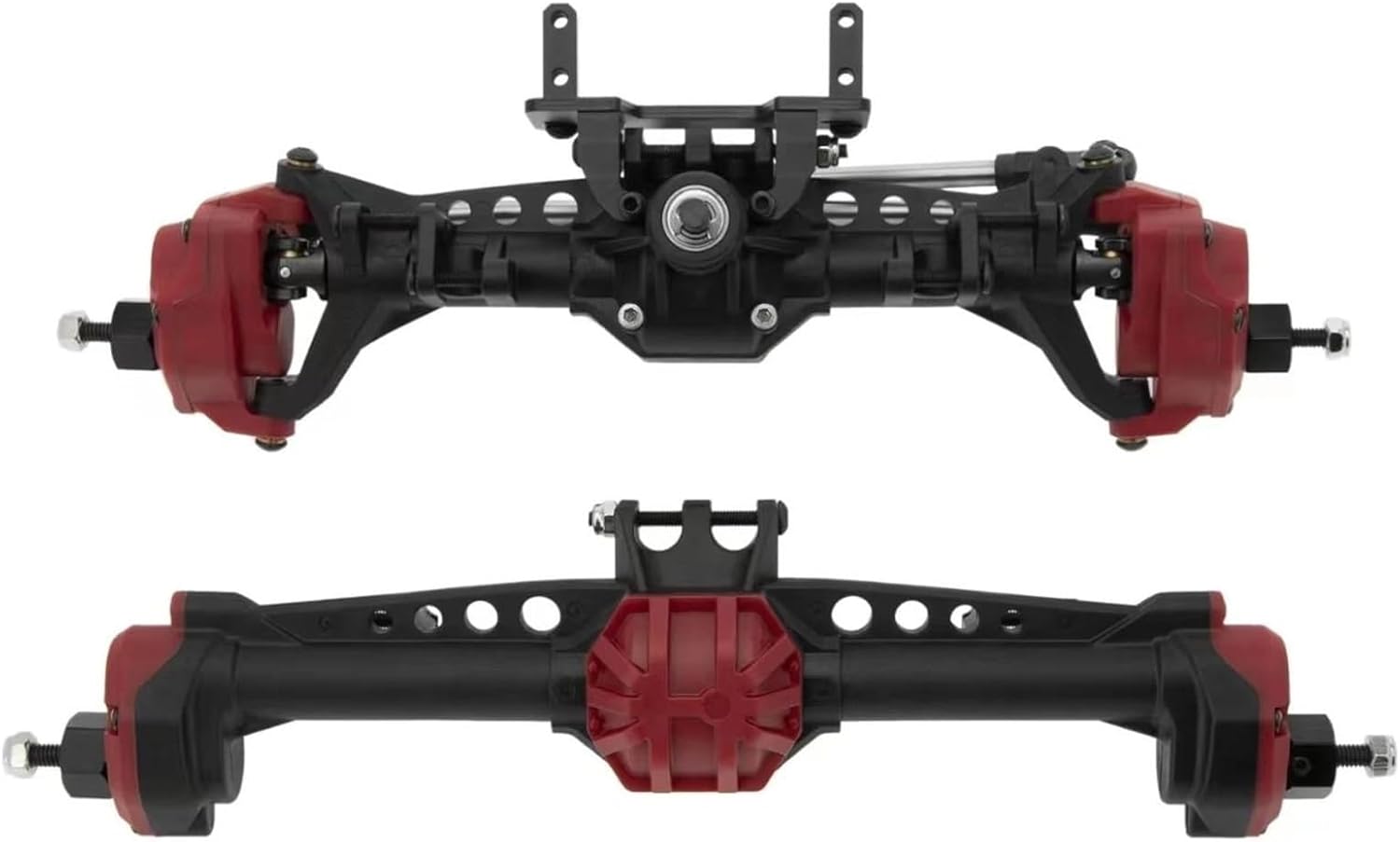 RC Car Upgrade Parts for Axial for SCX10 II 1/10 RC Crawler Car Upgrade Portal Axles Front Rear Axle with Steel Gears Metal Bearings Modified Parts(Red)