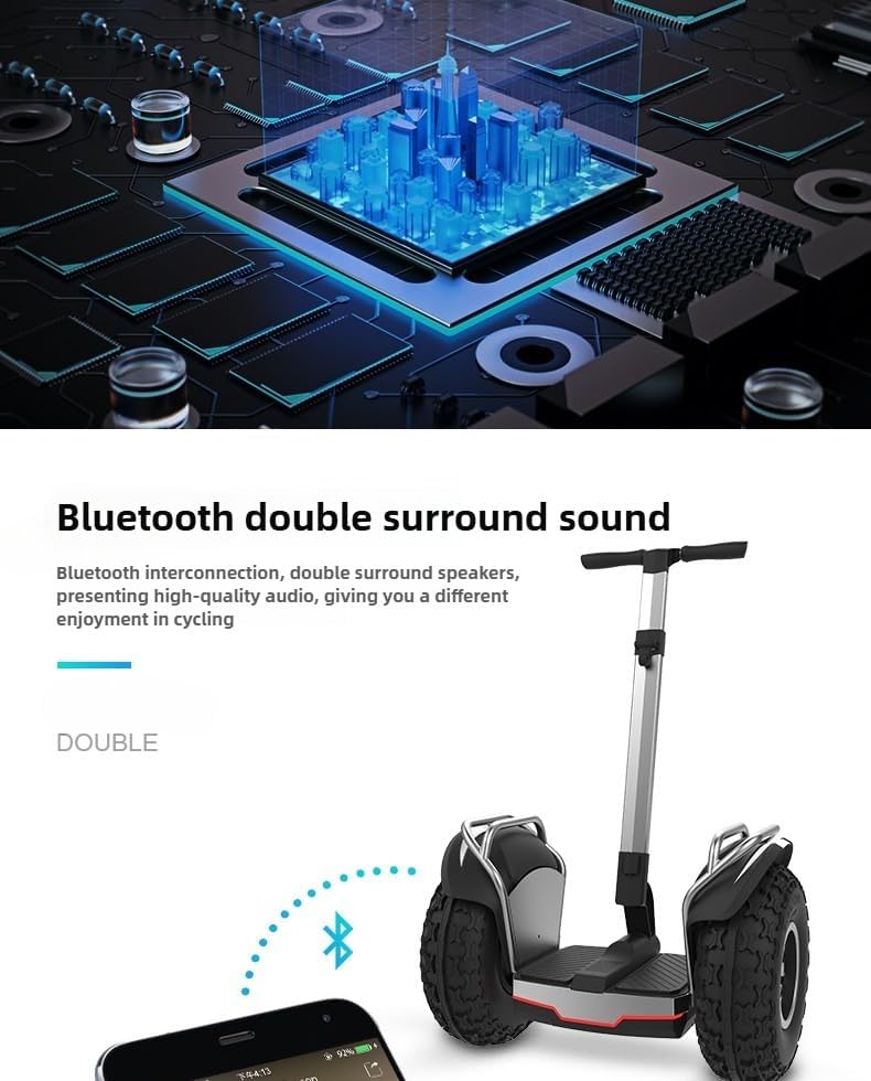 Smart Self-Balancing Electric Scooter Powerful Dual Motor 1500W*2,Self Balancing Scooter For Adults 67.2V/15.6Ah Personal Electric Vehicle 20 inch Offroad Hoverboard 50Mile 12.5MPH Top Speed