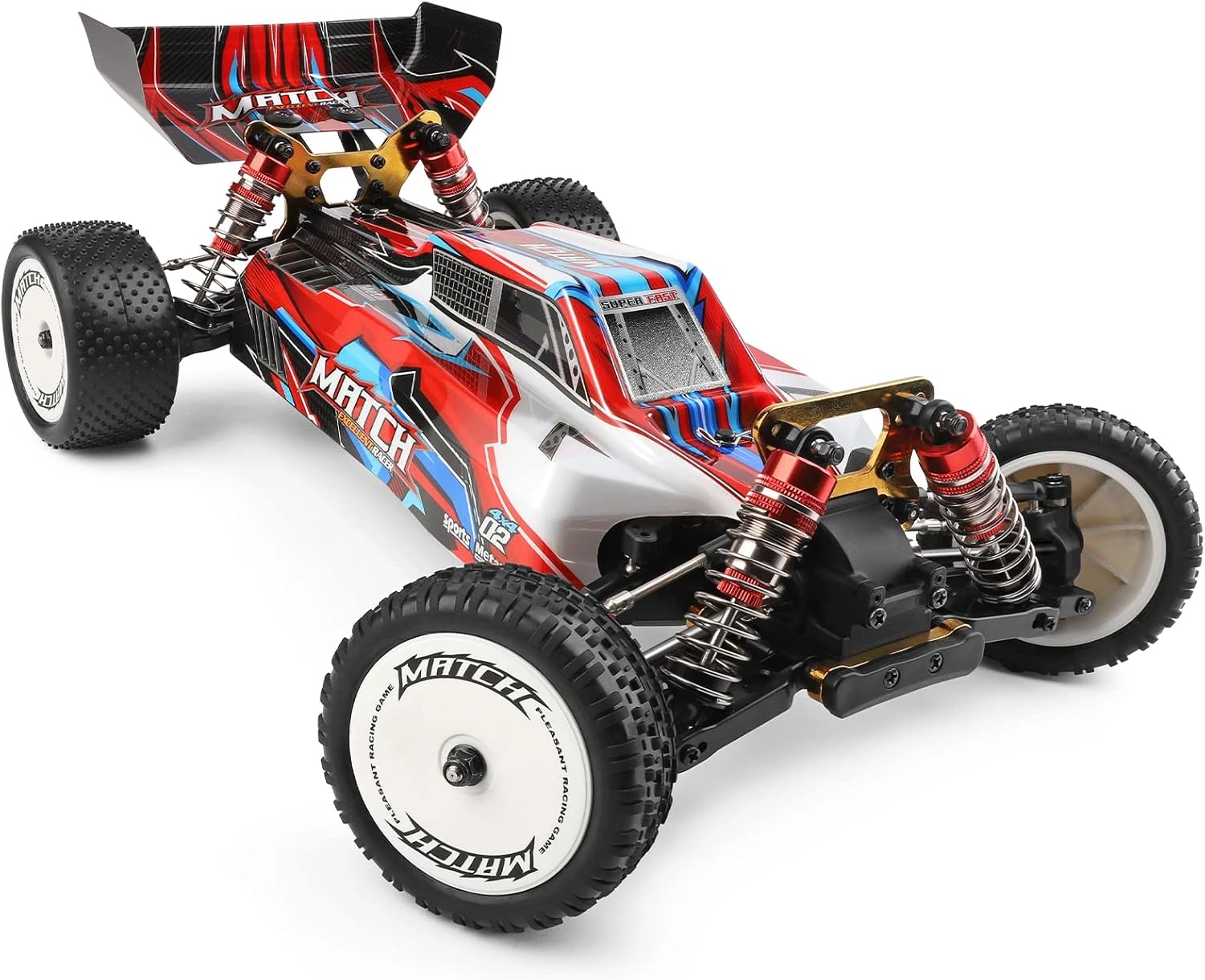 WLtoys XKS 104001 RC Car 45km/h High Speed Racing Car 1/10 2.4GHz RC Buggy 4WD Racing Off-Road Drift Car (104001 2 * 2200mAH)