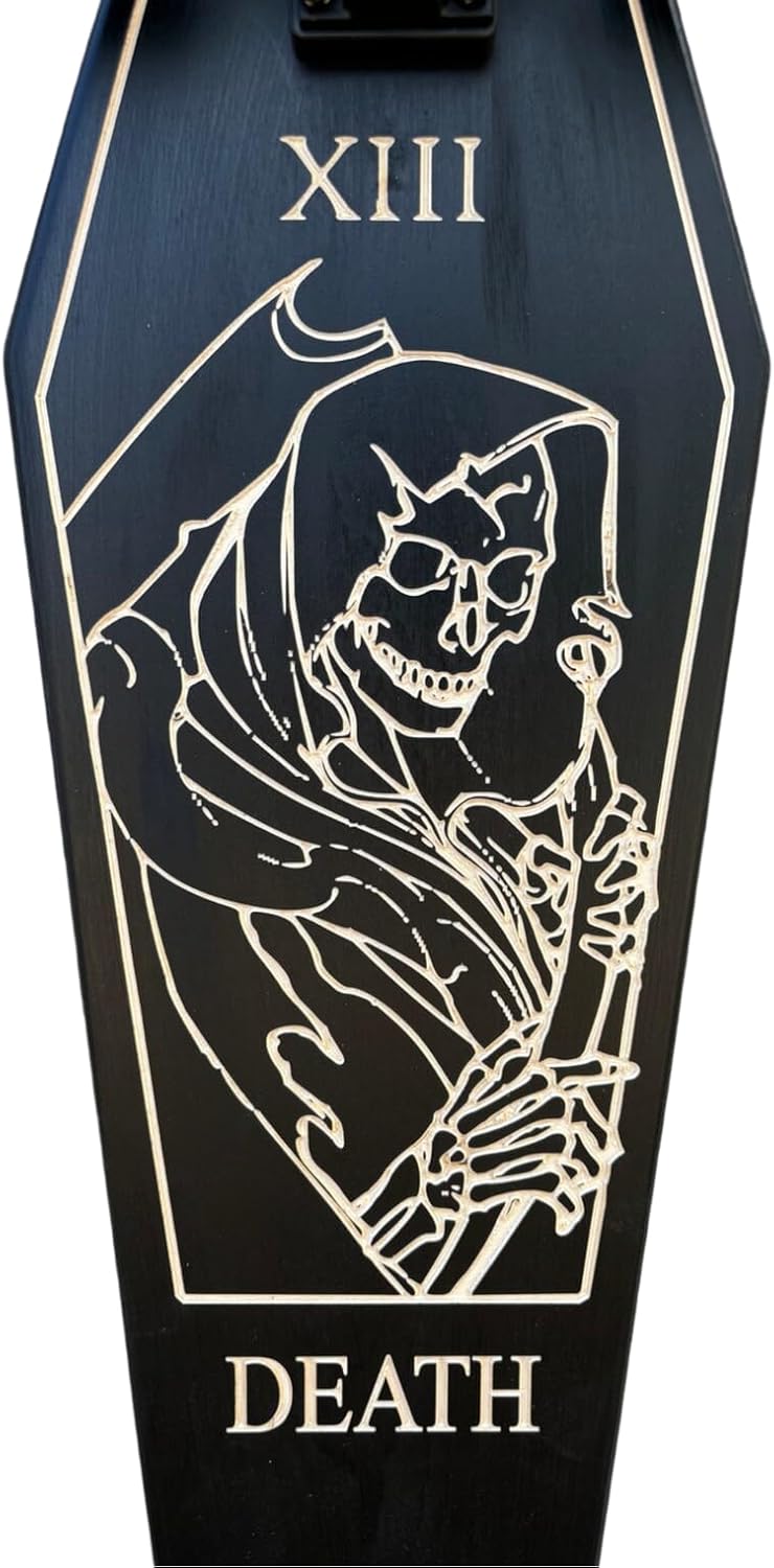 Coffin Death Tarot Black Skateboard | Longboard | 30x9 | Coffin Croozer