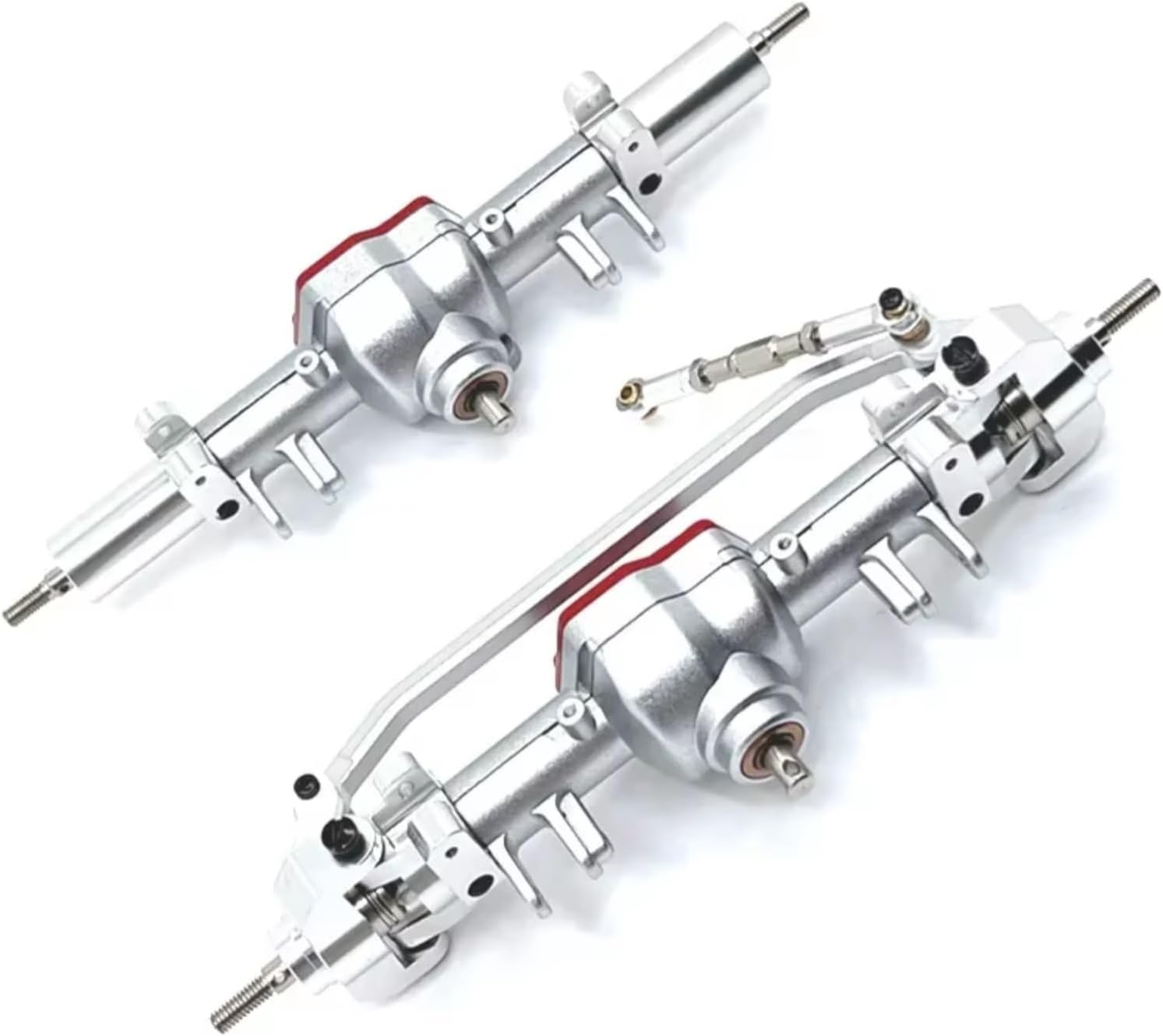 RC Axle For MN128 MN86 MN86S MN86K MN86KS 1/12 Metal Front And Rear Differential Axle Complete Set RC Crawler Car Upgrade Parts(Silver,Set)