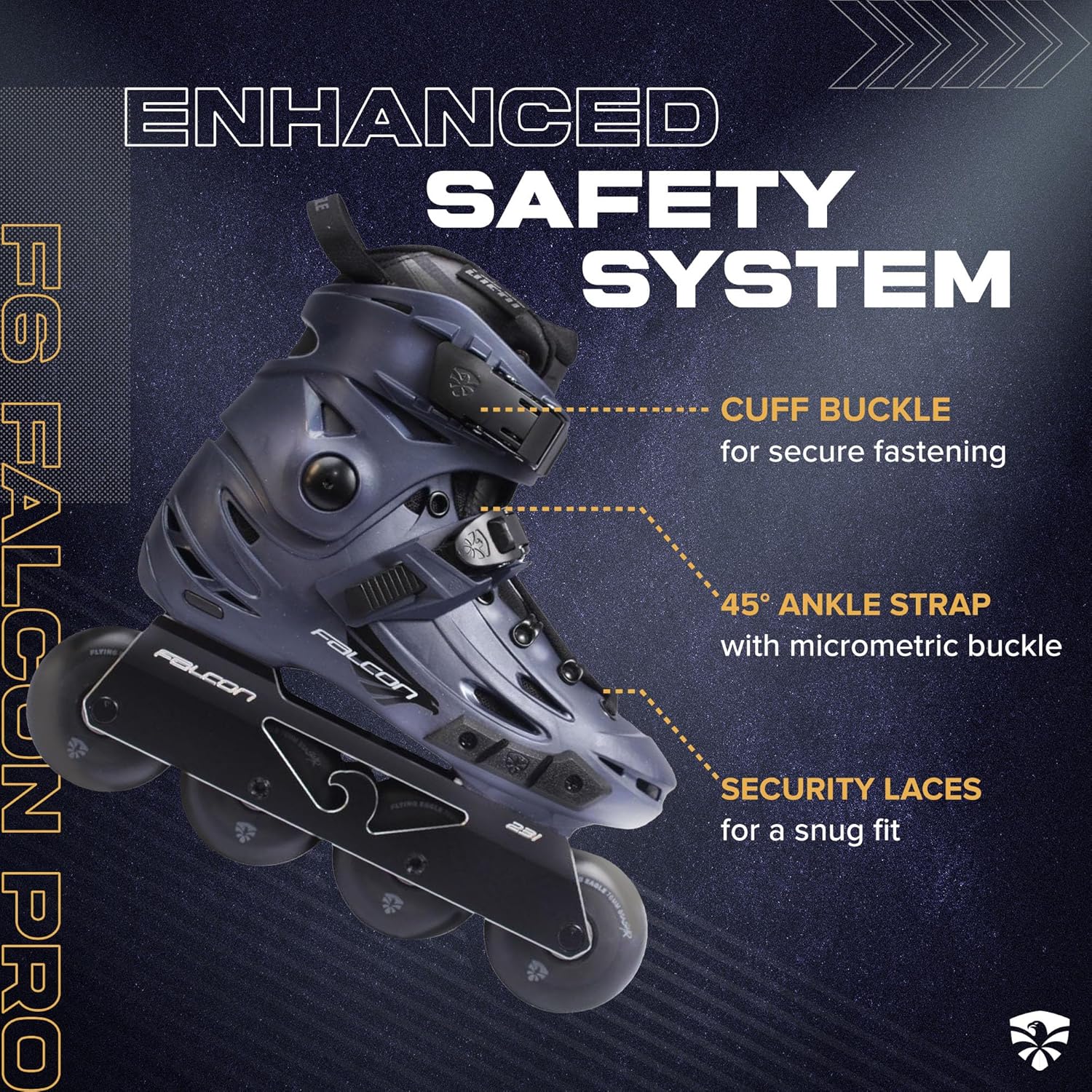 Flying Eagle F6 Falcon Pro Freeskates - Adult Inline Skates Urban, Inline Roller Skates Women, Skating Shoes, Adult Speed Skate for Skater Women - 11 Size Options