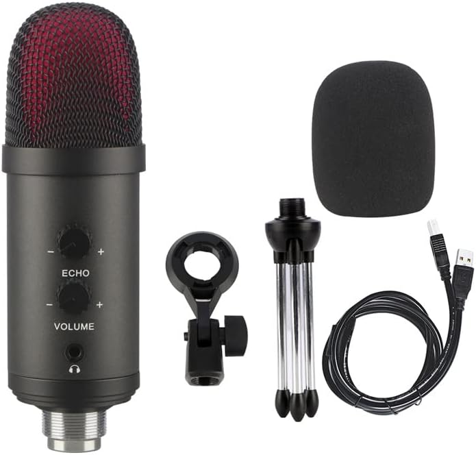 BM900 USB Microphone for Recording/Streaming/Gaming, Professional Microphone for PC/Laptop, Voice Volume Control (A