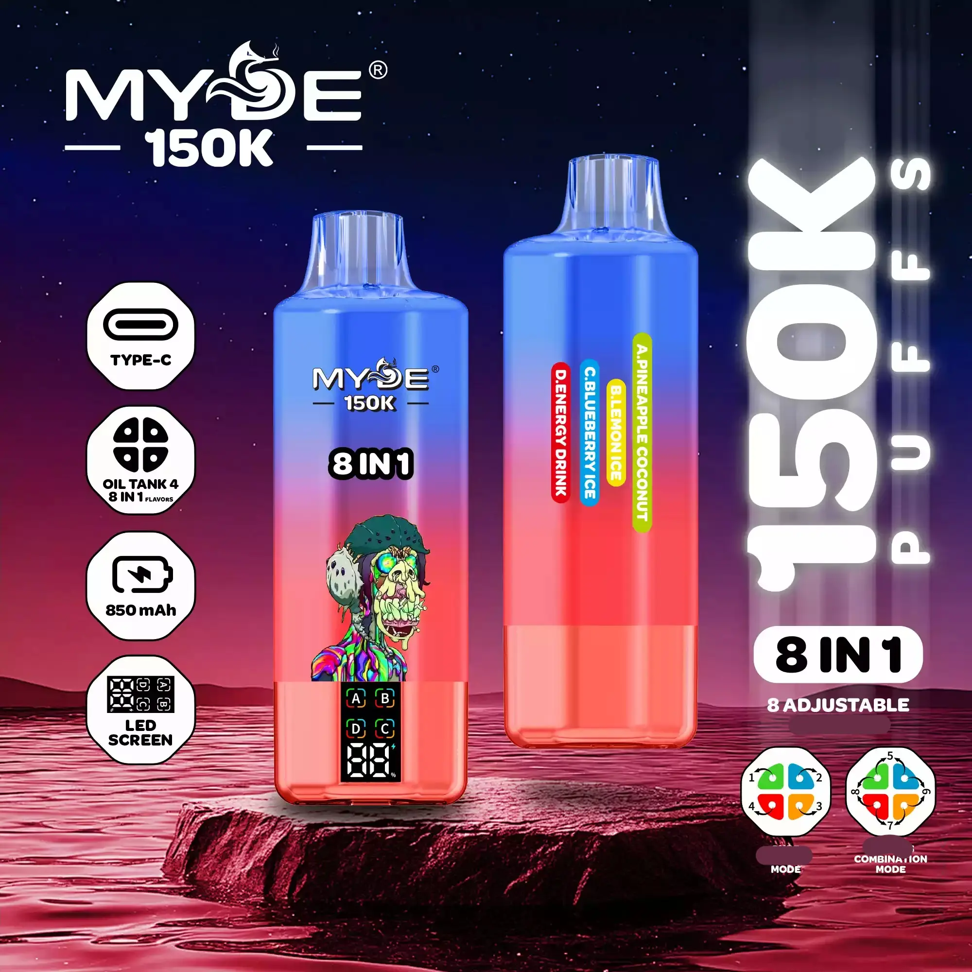 MYDE 150K 8 in 1 (10pcs) - MYEU VAPES