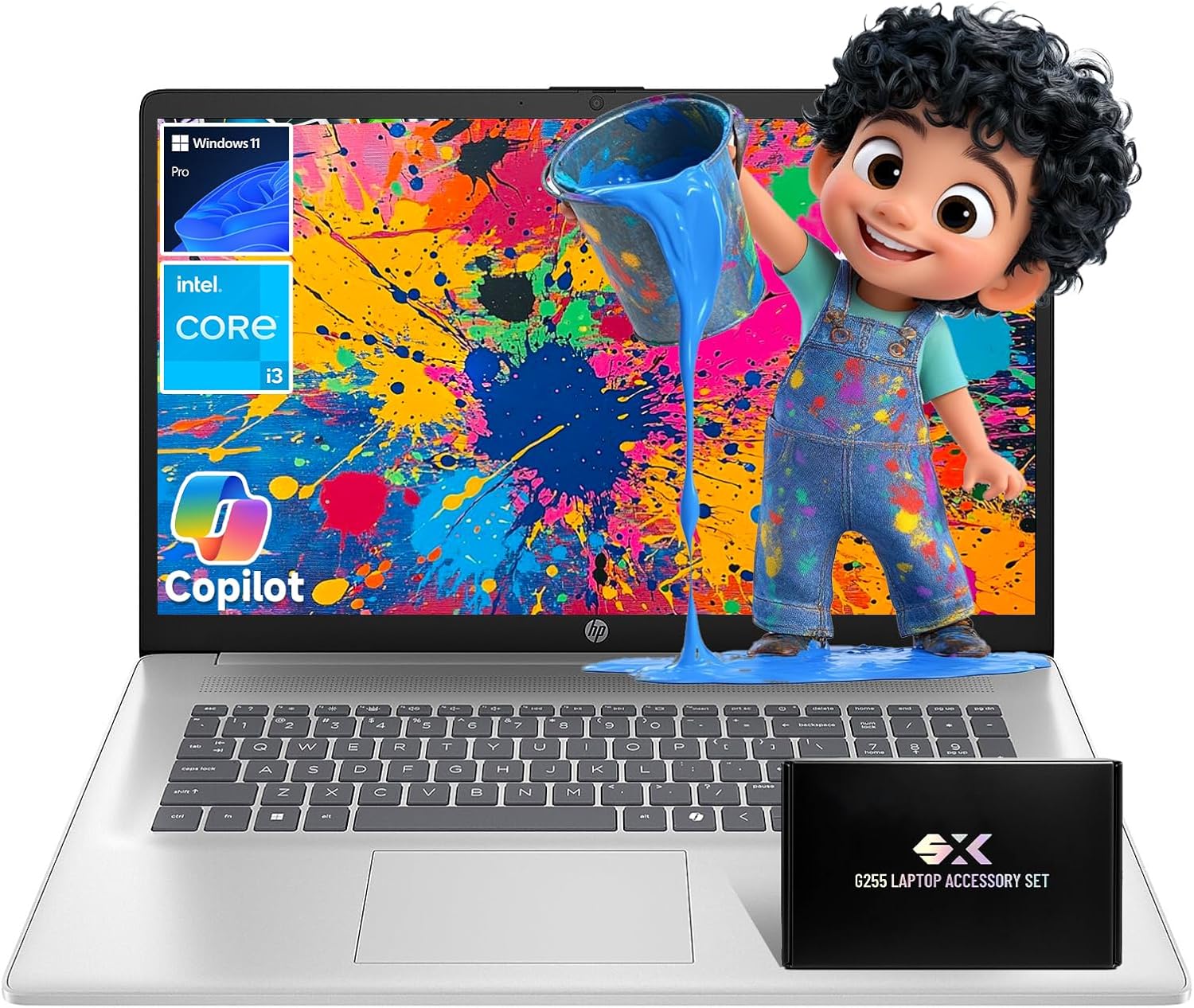 HP 17 Laptop for Business & Study, Intel 8-Core i3 Processor, 17.3