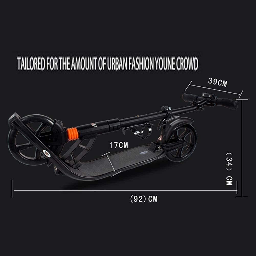 Scooters Kick Scooter for Adults Kids Foldable Unisex Adult Kick Scooters with Water Cup Holder Portable Commuter Scooters with Big Wheels Birthday Gifts for Women/Men/Teens/Kids Non-Electric