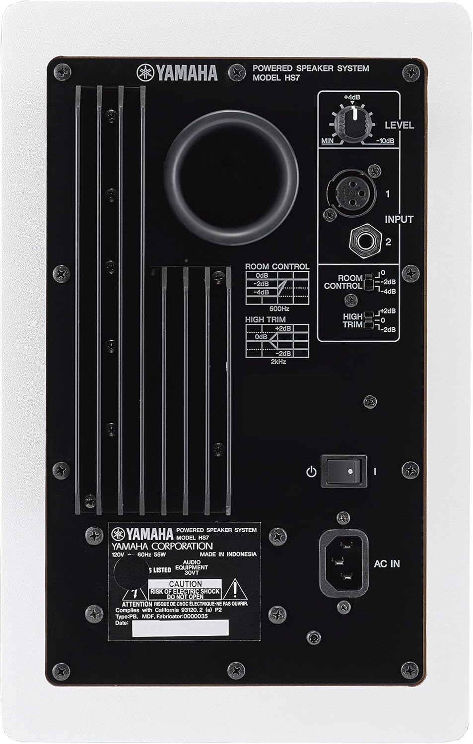 YAMAHA HS7W 7-Inch Powered Studio Monitor Speaker, White (Pack of 2)