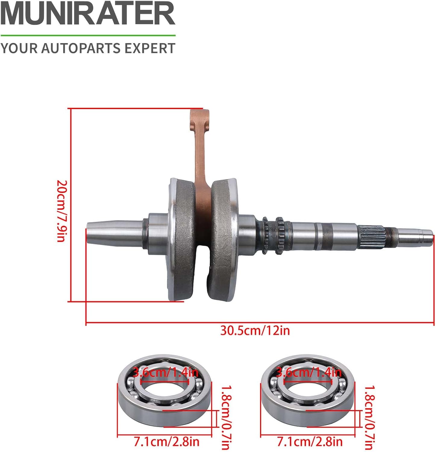Crankshaft Replacement for 13000-HM8-A40 Replacement for TRX250 2002-2021